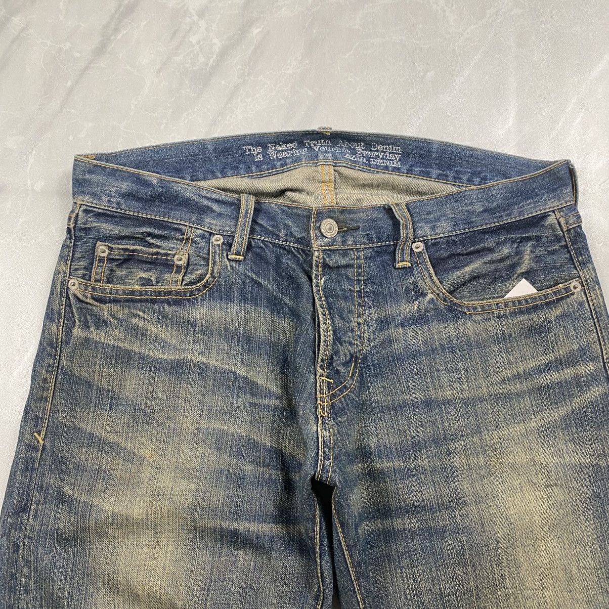Japanese Brand Rare Azul Japan Poem Wording Pocket Mudwash Denim Size US 33 - 5 Thumbnail