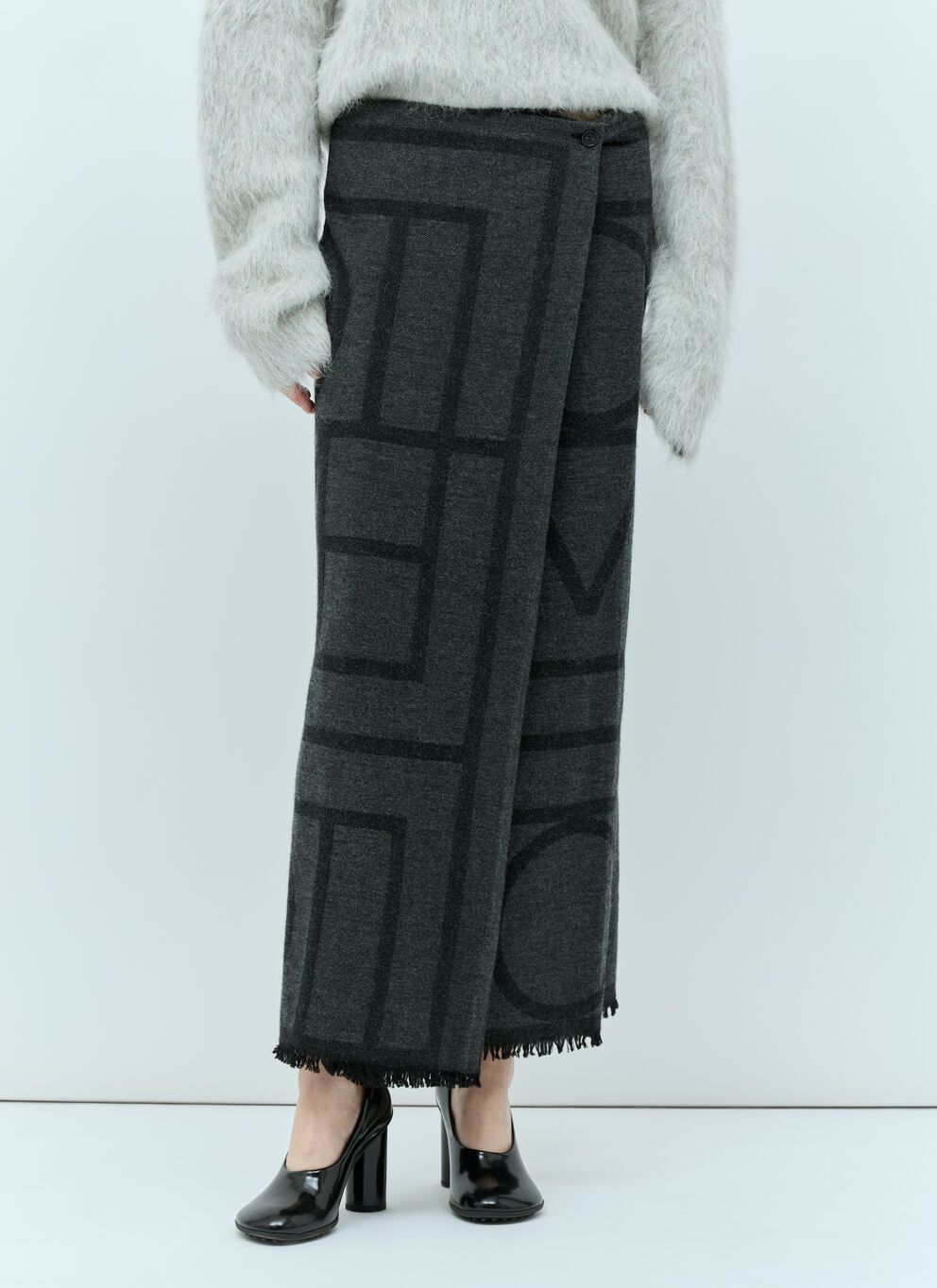 image of Toteme Monogram Winter Sarong in Grey, Women's (Size 26)
