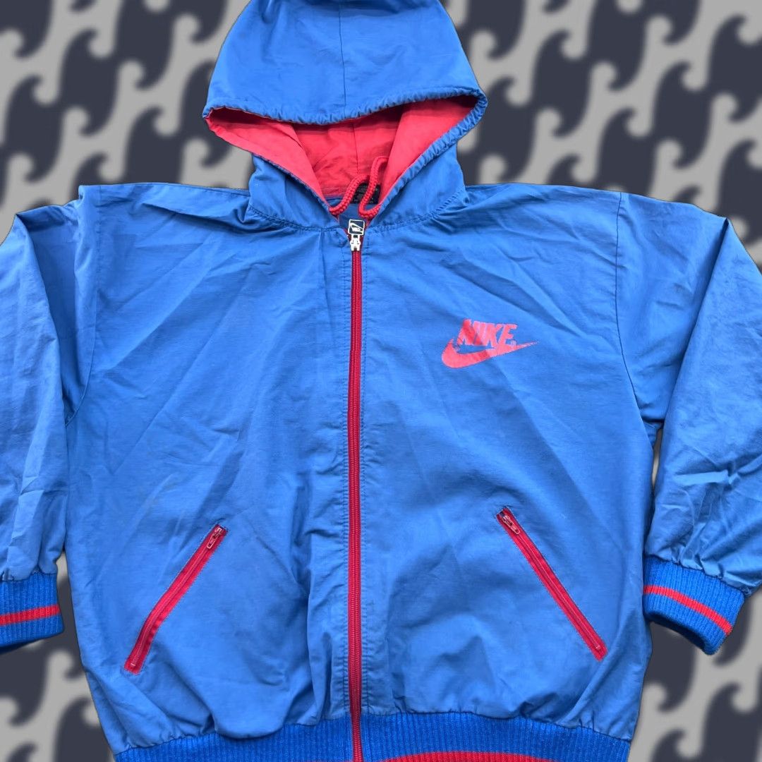 Nike VINTAGE Nike 90s Track Jacket Mens Small Blue Full Zip Hooded Windbreaker Shirt Mens SM Blue Windbreaker Nike Track Jacket Size US S / EU 44-46 / 1 - 1 Thumbnail