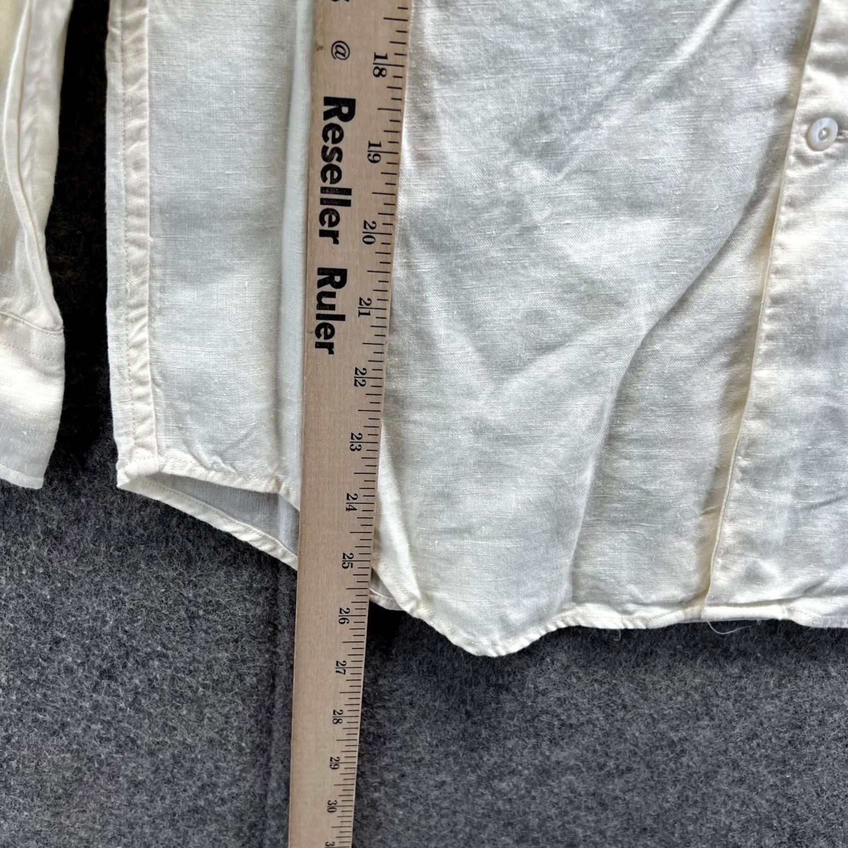 Polo Ralph Lauren VINTAGE Ralph Lauren Sport Shirt Women 2 Button-Up Linen Yellow Long Sleeve Casual, Party/Cocktail, Travel Womens Size XS / US 0-2 / IT 36-38 - 5 Thumbnail