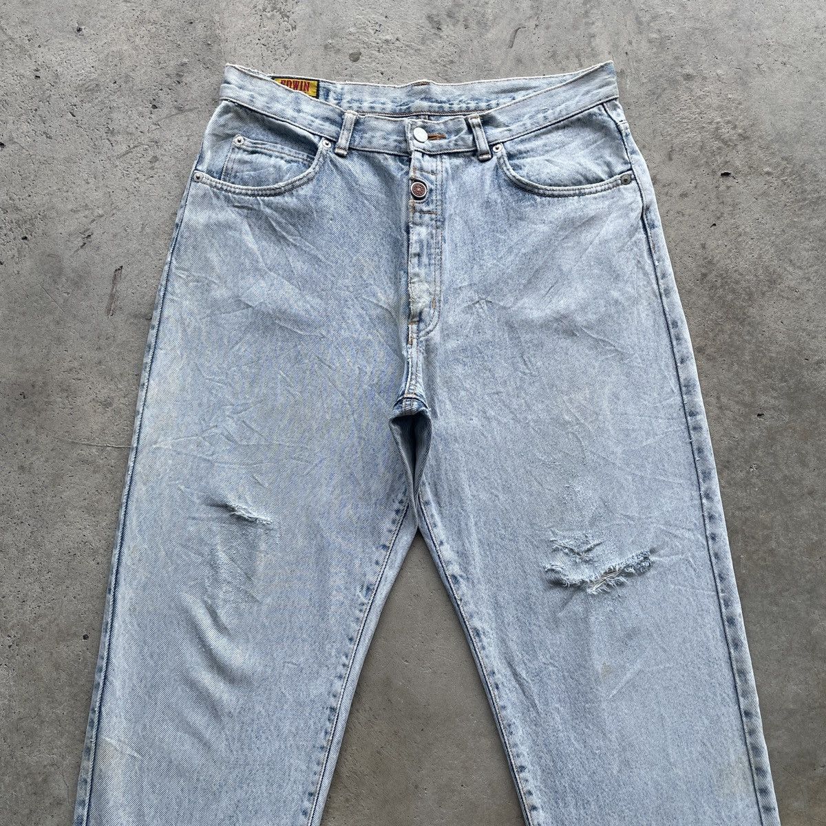 Edwin W33 Vintage Edwin Denim Distressed Wash Faded Jeans Pants Size US 33 - 3 Thumbnail