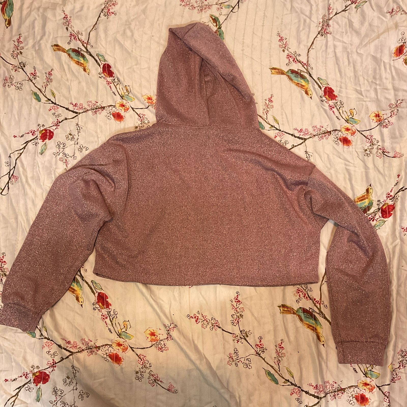Forever 21 Forever 21 Cropped Hoodie Womens Size Medium Metallic Pink Size M / US 6-8 / IT 42-44 - 12 Thumbnail