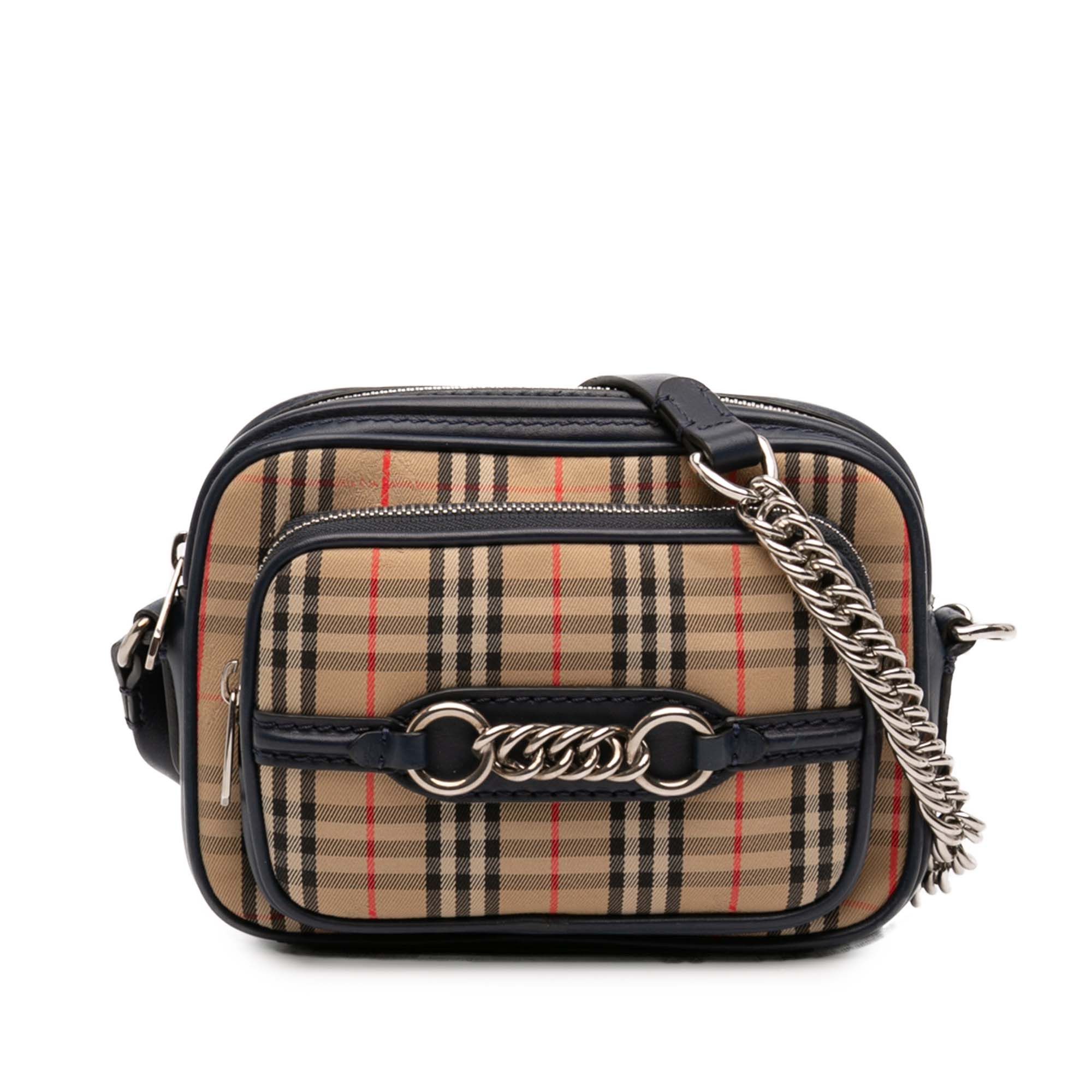 Burberry 1983 Knight Check Canvas and Calfskin Link Camera Bag Size ONE SIZE - 1 Thumbnail