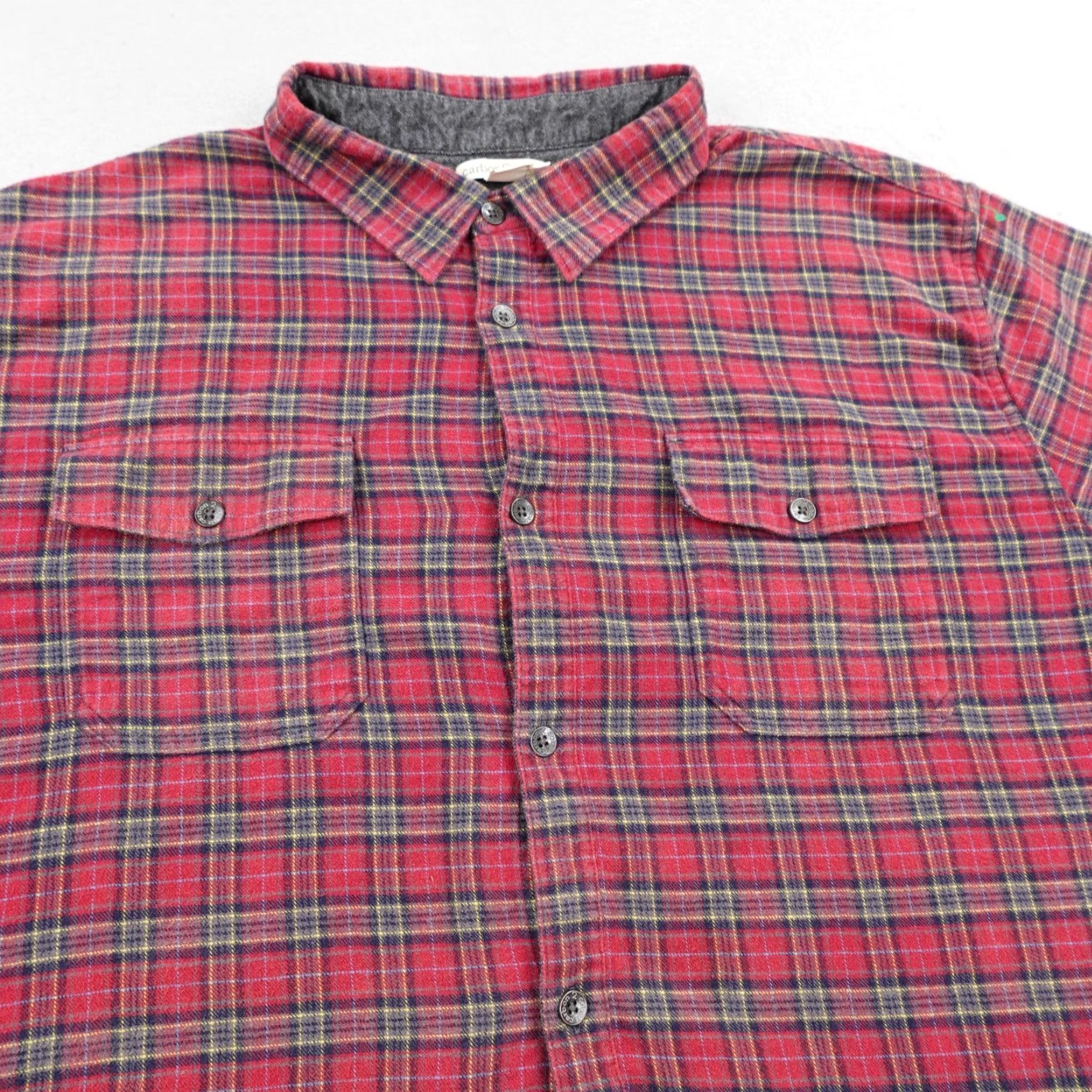 Carbon2Cobalt Carbon 2 Cobalt Red Plaid Flannel Button-Up Shirt Mens XL Long Sleeve Utility Size US XL / EU 56 / 4 - 3 Thumbnail