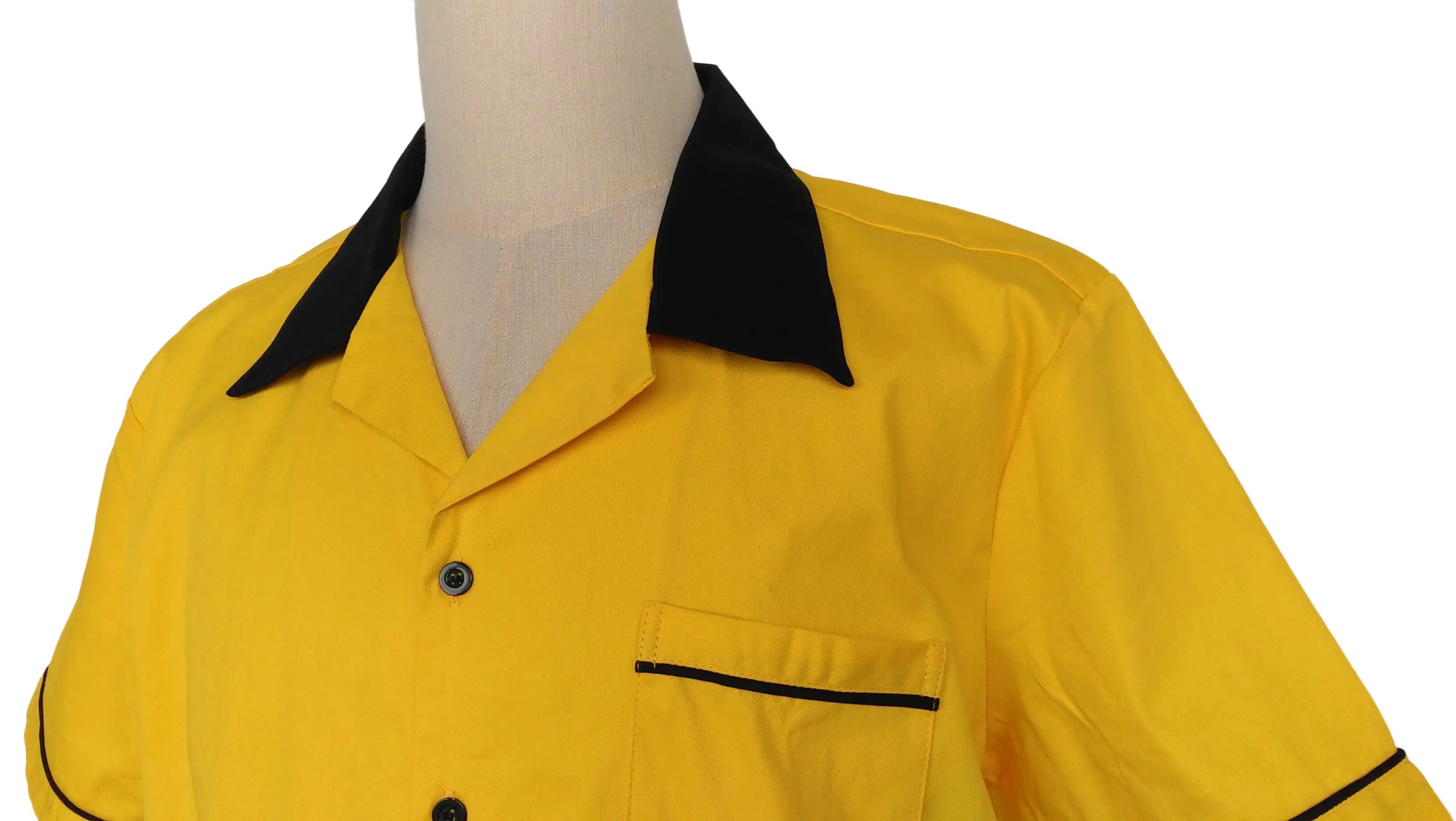 Other Yellow-Short Sleeve Bowling Shirts Pocket Casual Clothing Size US XL / EU 56 / 4 - 4 Thumbnail