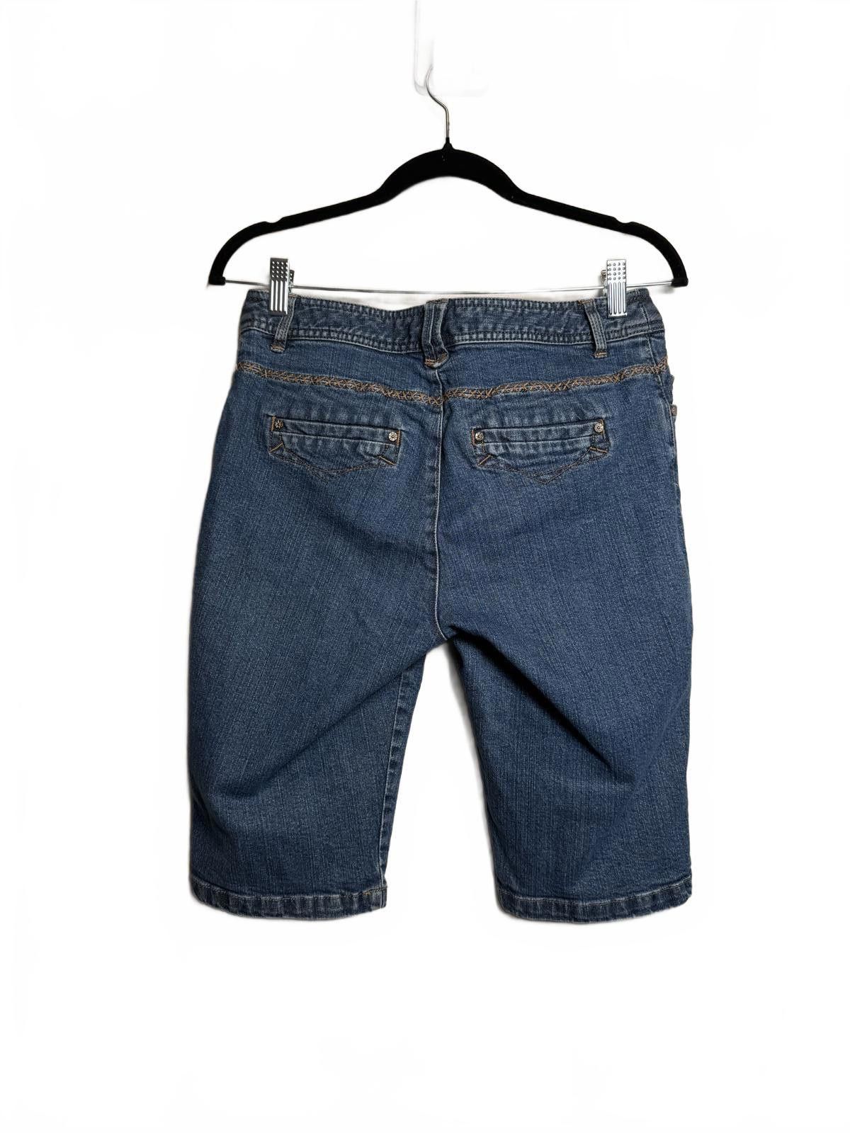 Tribal Streetwear Y2K 2000s Tribal Women's Stretch Denim Bermuda Shorts Size 6 Size 28" / US 6 / IT 42 - 4 Thumbnail