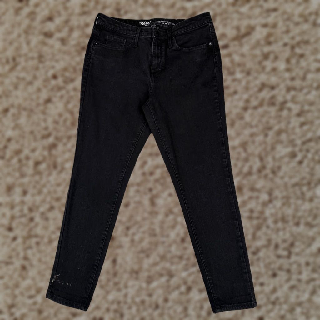 Mossimo Mossimo Women's Skinny Jeans 12 Black Denim High Rise Stretch Distressed 30x26 Fashion Size 34" / US 12 / IT 48 - 1 Thumbnail