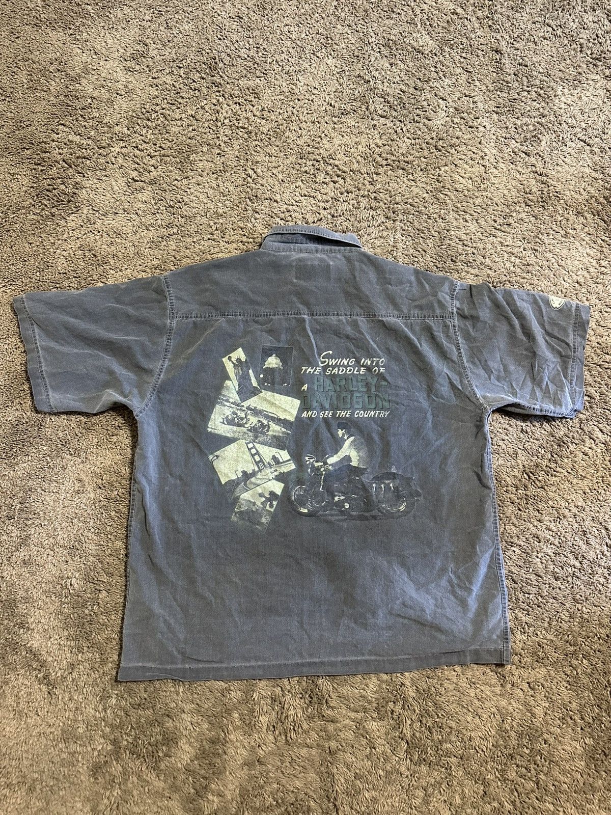 Harley Davidson Vintage Harley-Davidson “triple Charcoal” shirt 90s size xl Size US XL / EU 56 / 4 - 1 Thumbnail