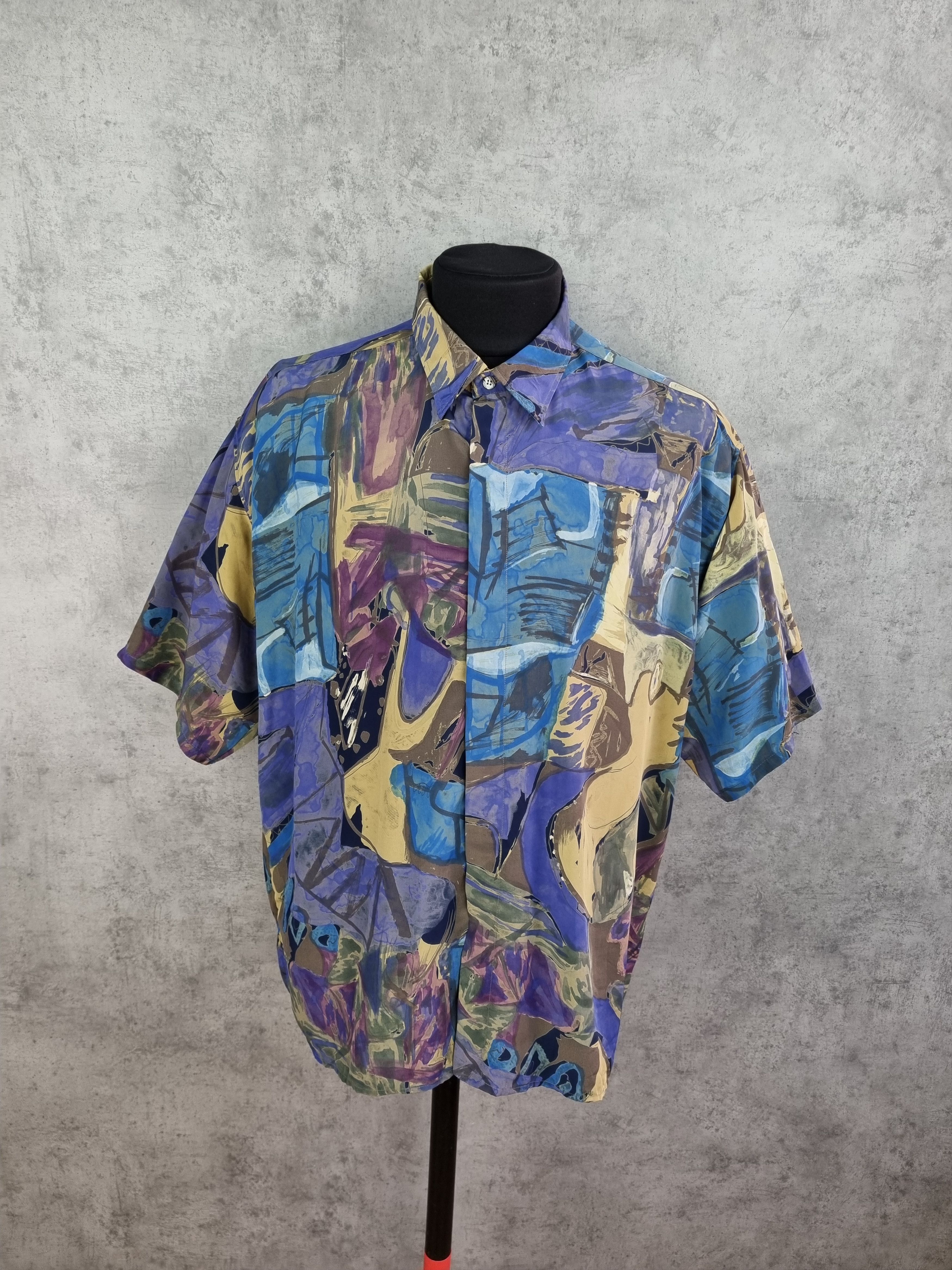 Other 90s Vintage Abstract Design Shirt Feels like SILK Dior Size US XXL / EU 58 / 5 - 1 Thumbnail