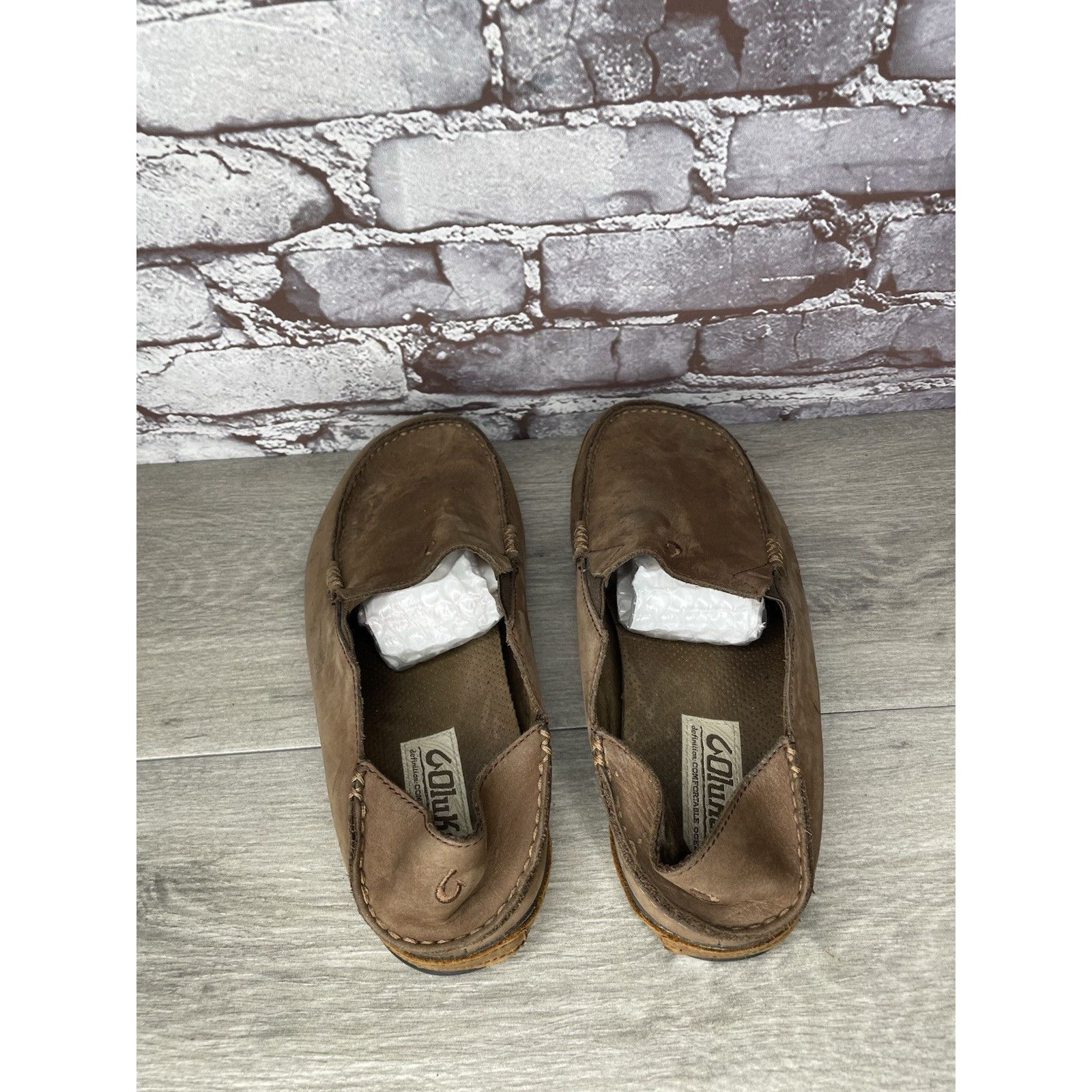 Olukai OluKai Moloa Brown Toffee Leather Slip On Loafers Casual Sho Size US 9 / EU 42 - 14 Thumbnail