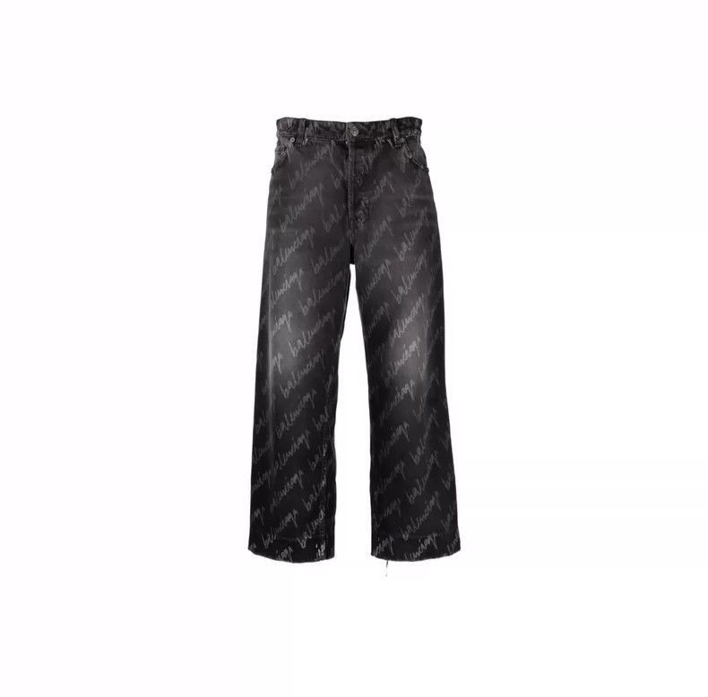 Balenciaga Balenciaga Logo Wide Leg Denim Pants-2506 Size US 26 / EU 42 - 9 Thumbnail