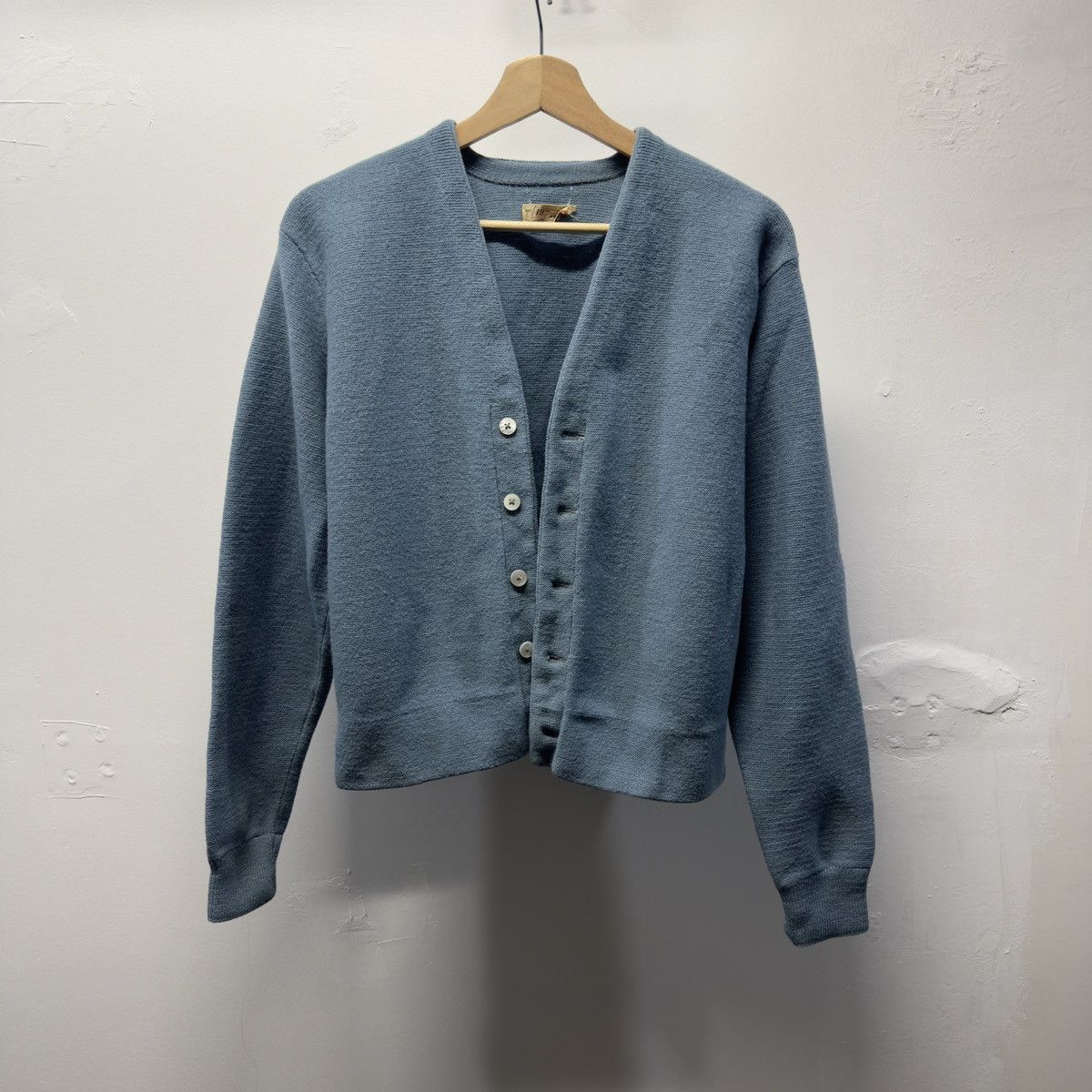 Vintage 50s 60s Wool Knit Cardigan Sweater ERD Grunge Chrome Size US S / EU 44-46 / 1 - 1 Thumbnail