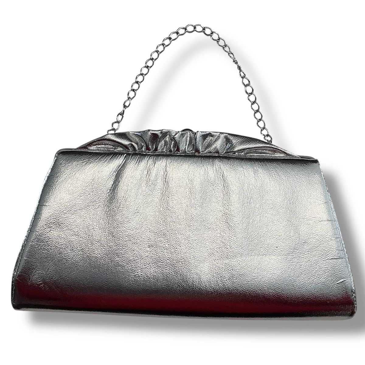 Other Vintage Silver Ruffled Opening Clutch Evening Bag Handbag Size ONE SIZE - 1 Thumbnail