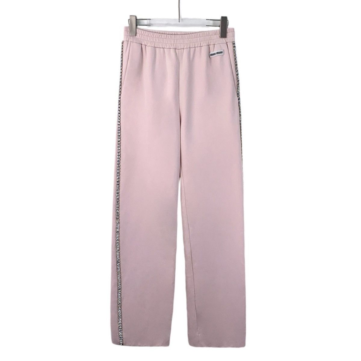 Miu Miu Miu Miu Pink Rhinestone Straight Sweatpants K26WX Size 25" / US 0 / IT 36 - 1 Thumbnail