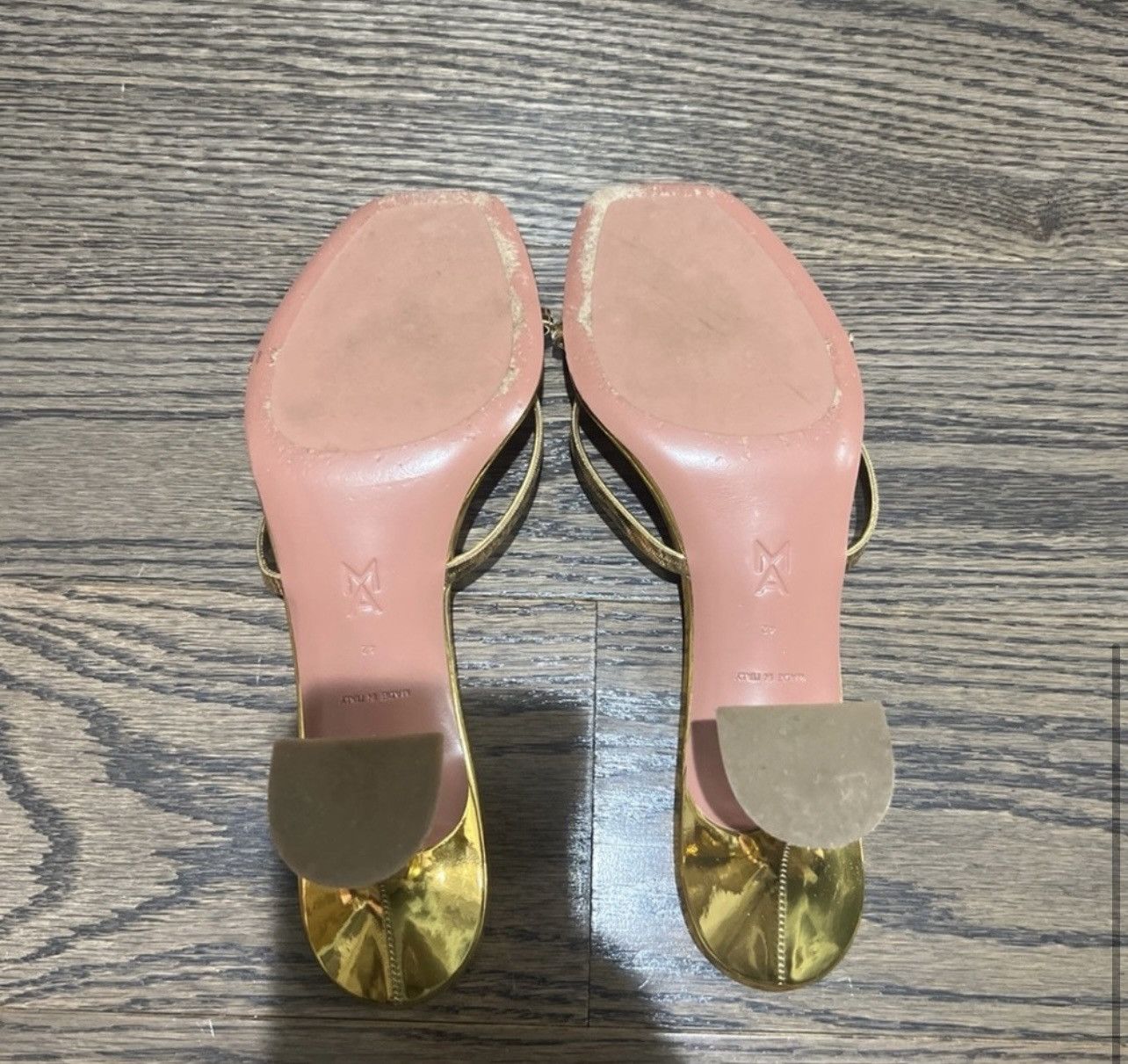 Amina Muaddi Amina Muaddi Gold Henson Mule Size US 12 / IT 42 - 4 Thumbnail