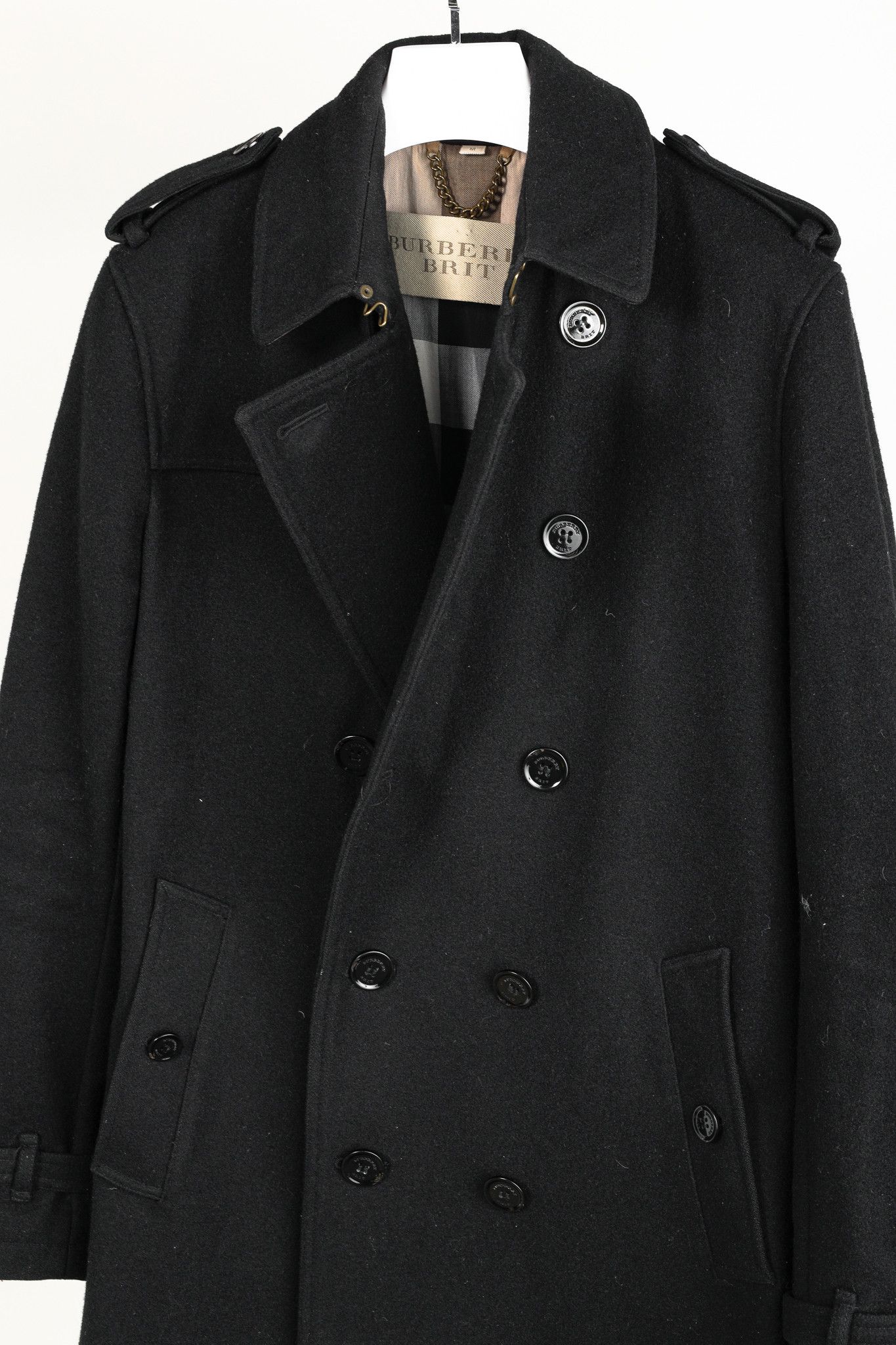Burberry Burberry Black Wool-Blend Double-Breasted Pea Coat Size US M / EU 48-50 / 2 - 3 Thumbnail