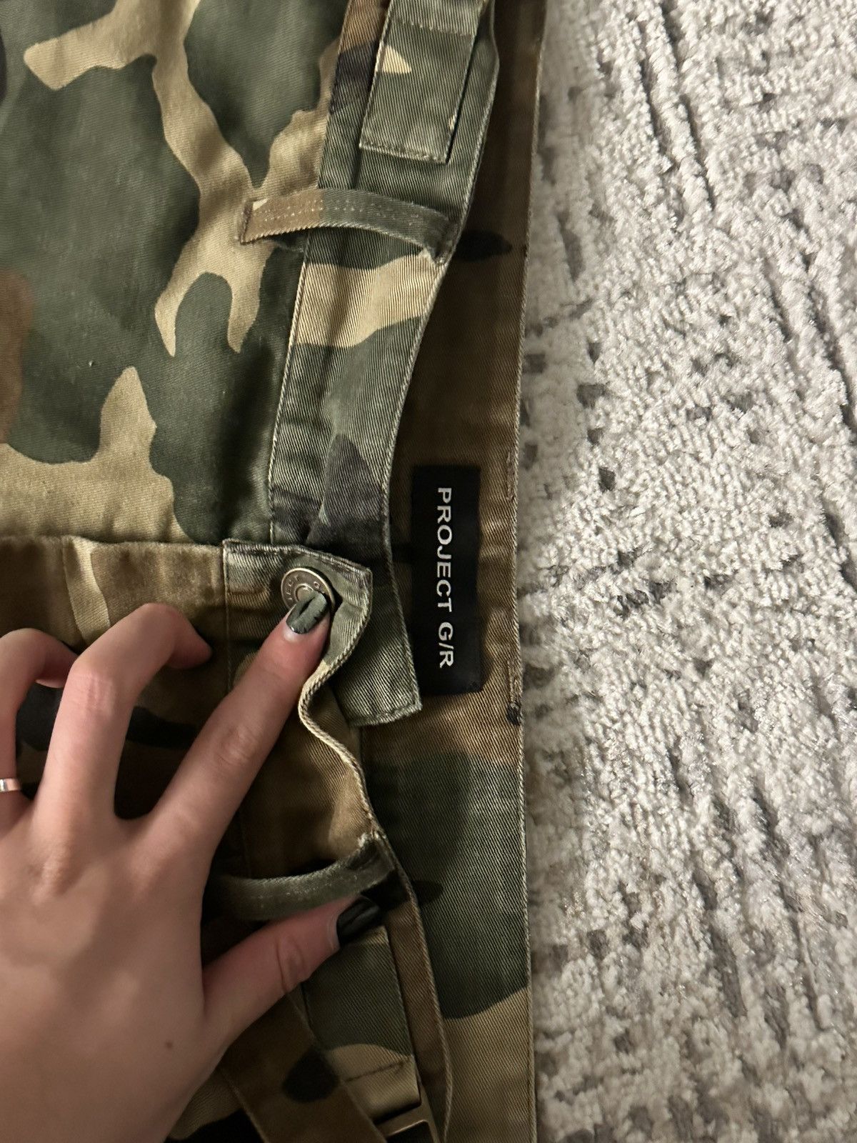 PROJECT G/R Project G/R Camo Layered Skirt Cargo Shorts in Green Size US 34 / EU 50 - 3 Thumbnail