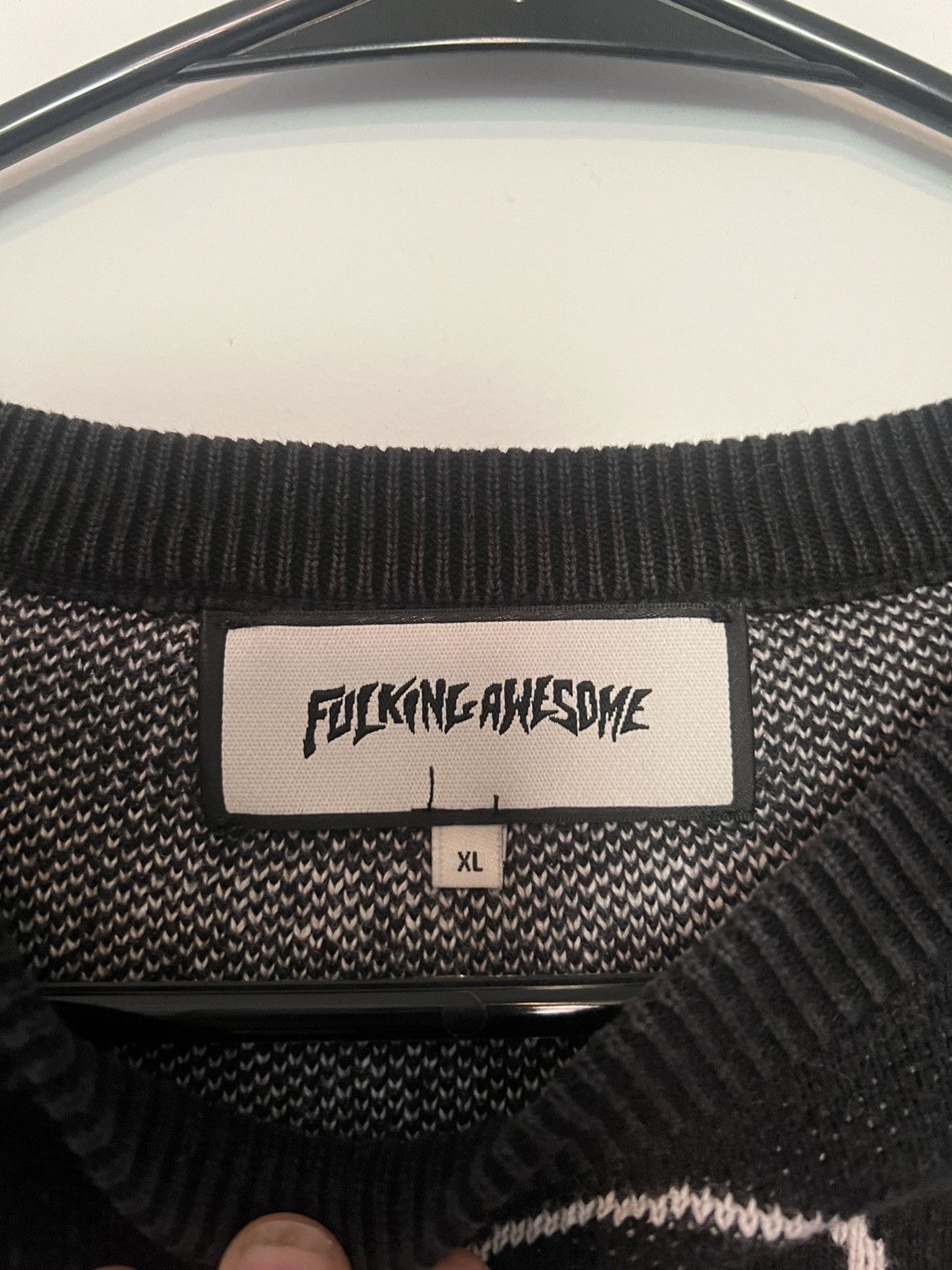Fucking Awesome Fucking Awesome Black and White Logo Crewneck Size US XL / EU 56 / 4 - 3 Thumbnail