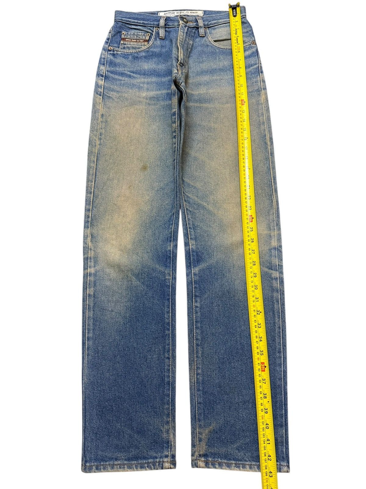 Edwin Vintage 90s Edwin Made In Italy Mud Wash Faded Whisker Style Size US 28 / EU 44 - 12 Thumbnail