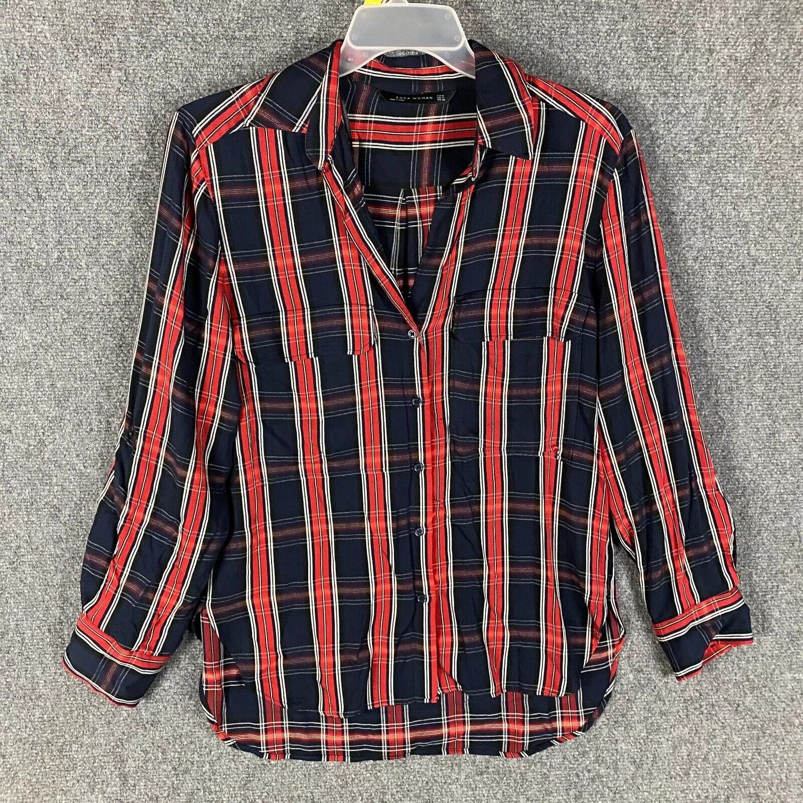 Zara Zara Button Up Top Women's Medium Long Sleeve Plaid M Size M / US 6-8 / IT 42-44 - 1 Thumbnail