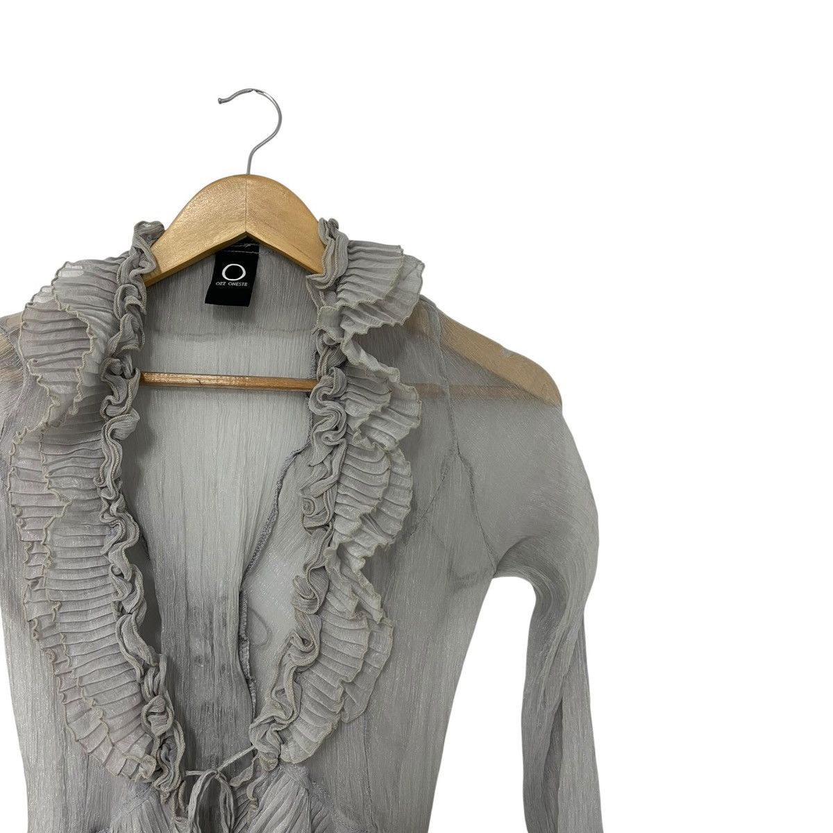 Japanese Brand Ozz croce ruffle blouse shirt Size S / US 4 / IT 40 - 2 Thumbnail