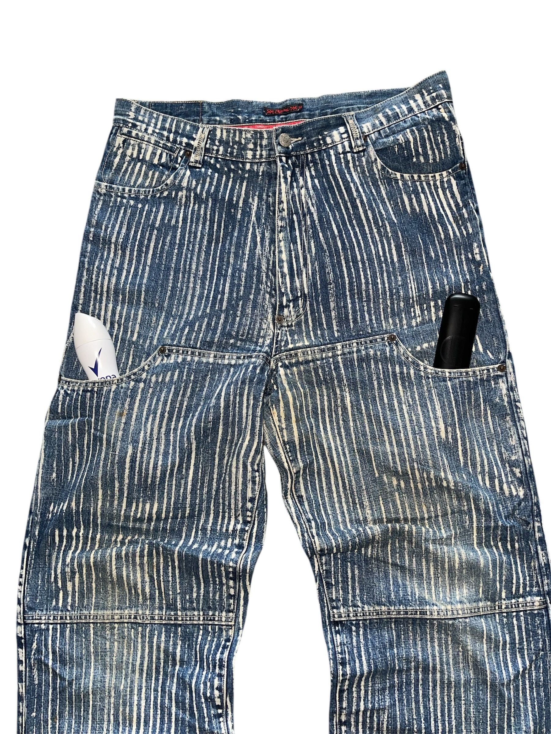 JNCO × Jordan Brand × Vans Vtg 90s Vans Jord Wide Leg Baggy Double Pocket Knee Lines Size US 34 / EU 50 - 2 Thumbnail