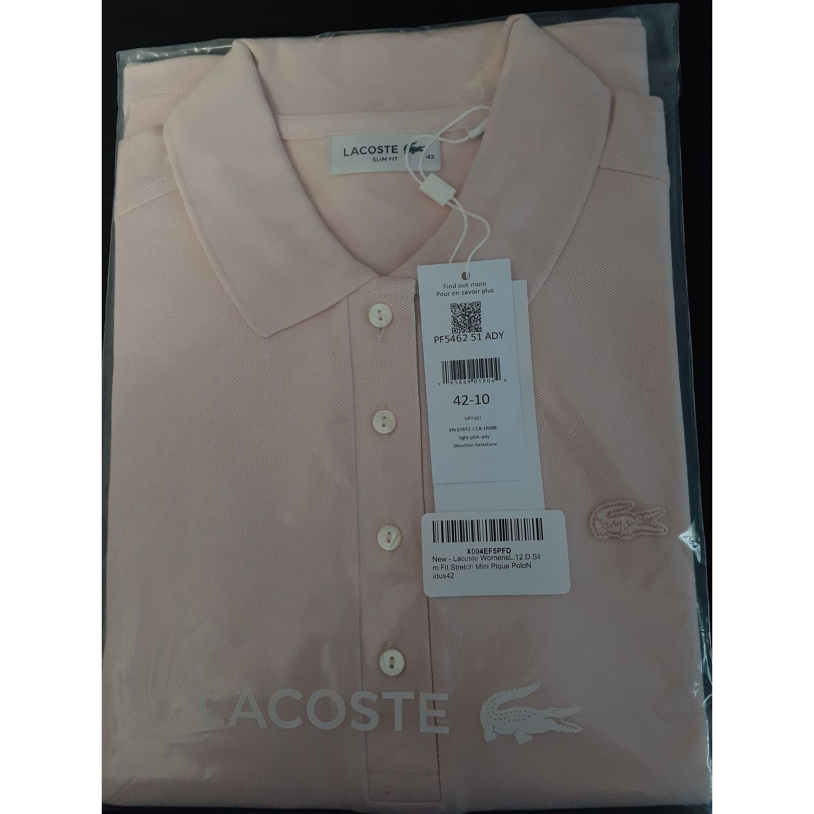 Lacoste Women's Slim Fit Stretch Mini Pique Polo Nidus 10