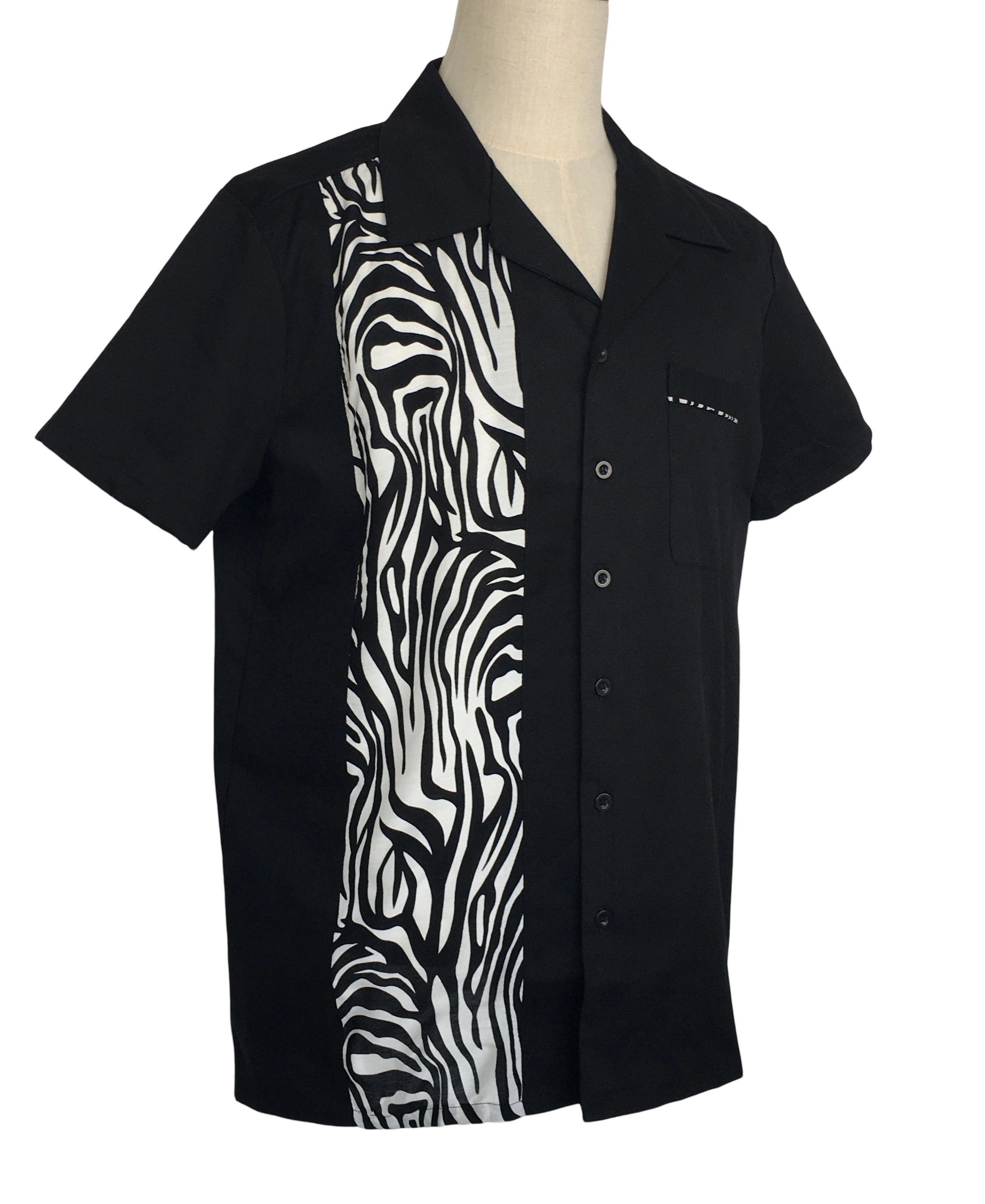 Other Pocket Black Men Shirts Contrast zebra Pattern Size US XL / EU 56 / 4 - 3 Thumbnail