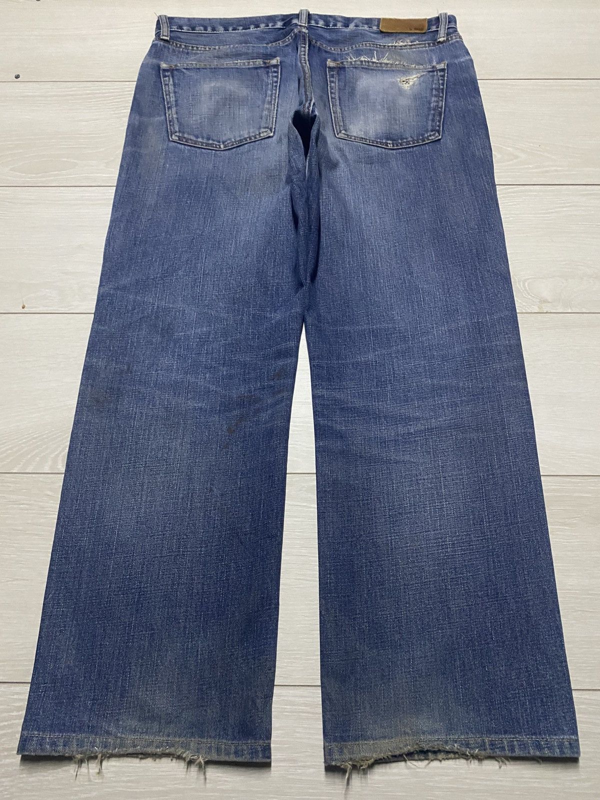 Engineered Garments × Uniqlo Vintage Uniqlo S002 Blue Wash Patches Distressed Loose Jeans Size US 35 - 2 Thumbnail