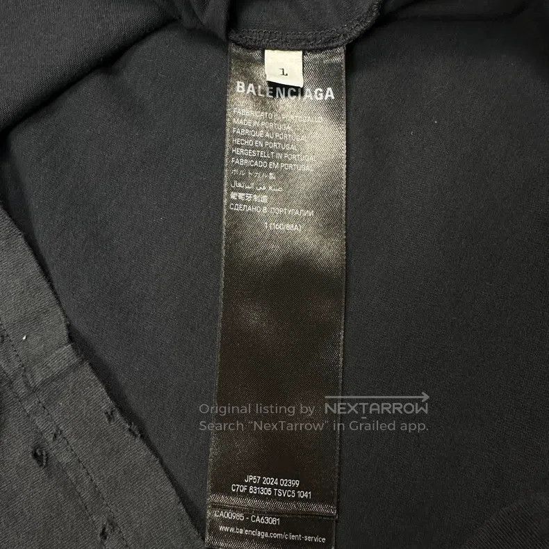 Balenciaga Balenciaga Distressed damaged short sleeve T-shirt Size US S / EU 44-46 / 1 - 5 Thumbnail