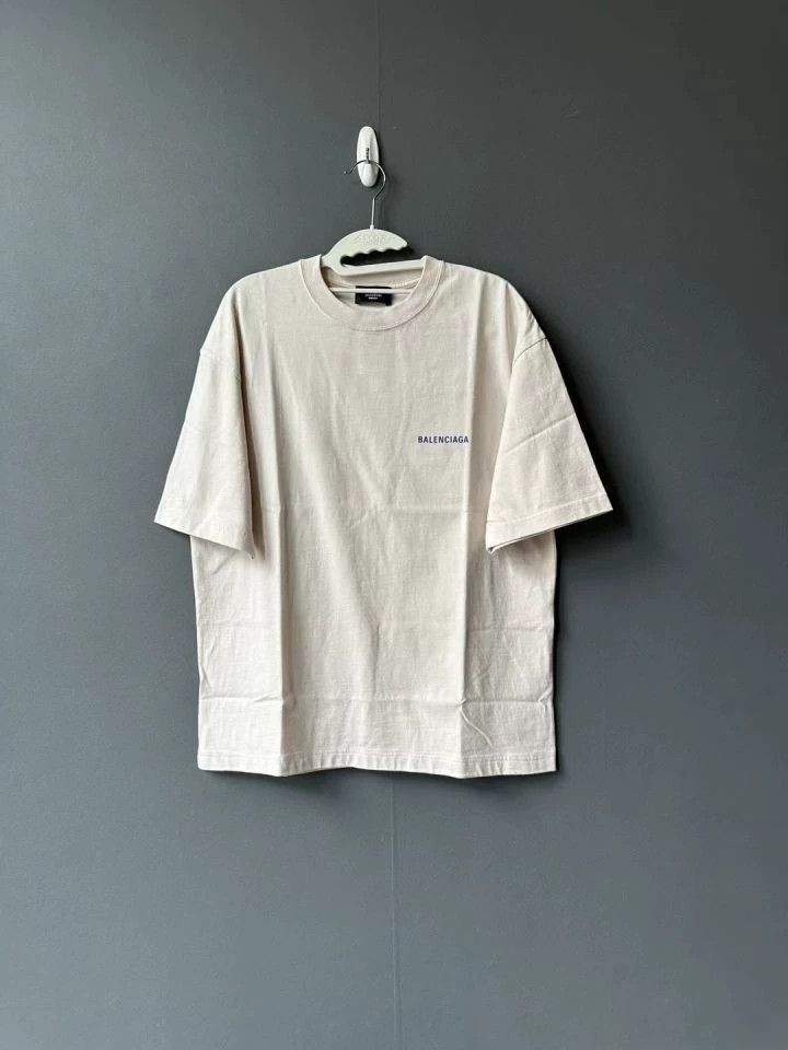 Balenciaga Balenciaga Beige blue front and back logo short sleeve 2501 Size US XS / EU 42 / 0 - 1 Thumbnail