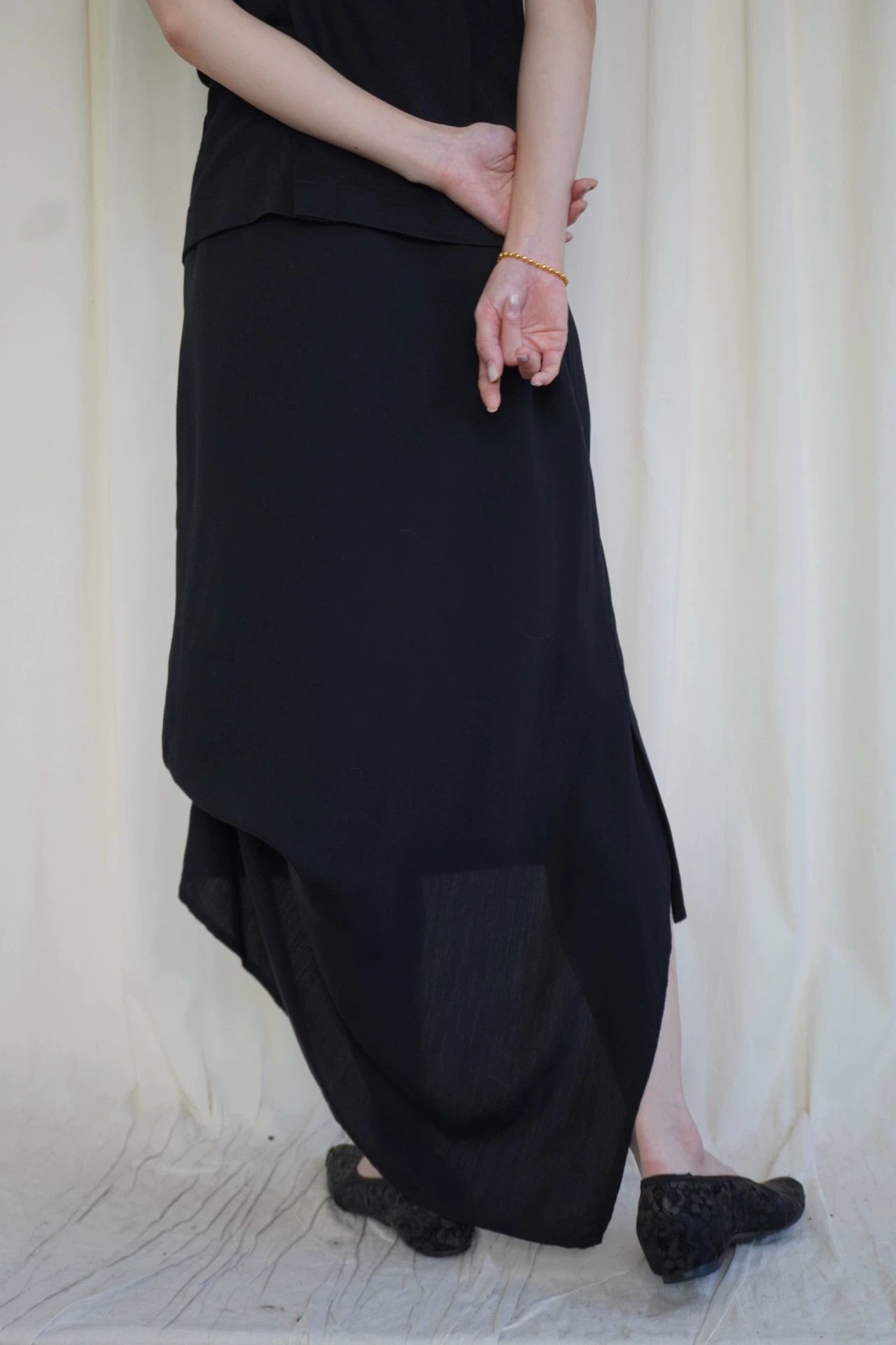 Yohji Yamamoto Yohji Yamamoto Noir 2000s Front-Short Back-Long Structured Skirt Size S / US 4 / IT 40 - 7 Thumbnail