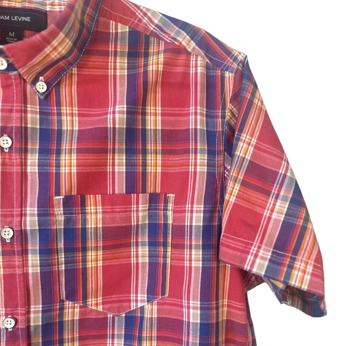 Vintage Adam Levine Mens Medium Button-Down Shirt Red Size US M / EU 48-50 / 2 - 7 Thumbnail