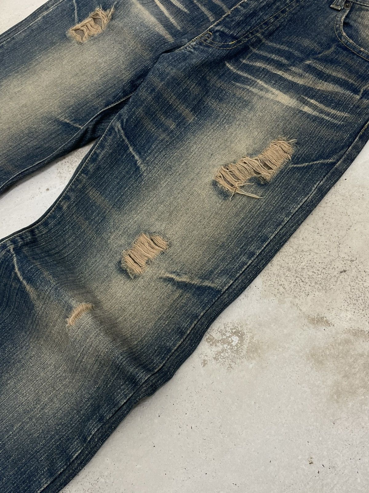 PPFM Vintage 90’s Japan Designer Ppfm Revolution Distressed Denim Size US 32 / EU 48 - 6 Thumbnail