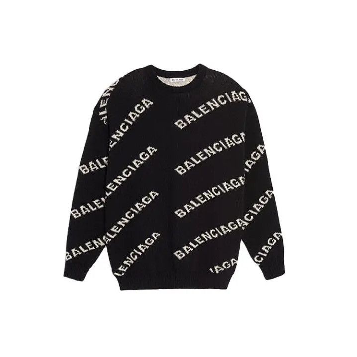 Balenciaga Balenciaga All Over Logo Knit Sweater Size US XS / EU 42 / 0 - 1 Thumbnail