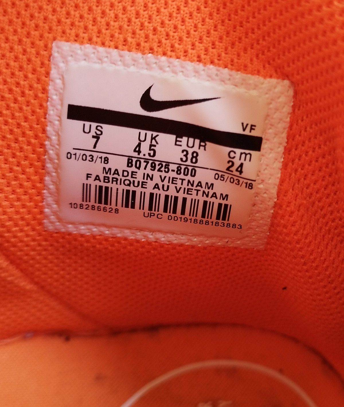 Nike Nike Air Force 1 High Just Do It Pack Orange Unisex #7us Size US 7 / IT 37 - 11 Thumbnail