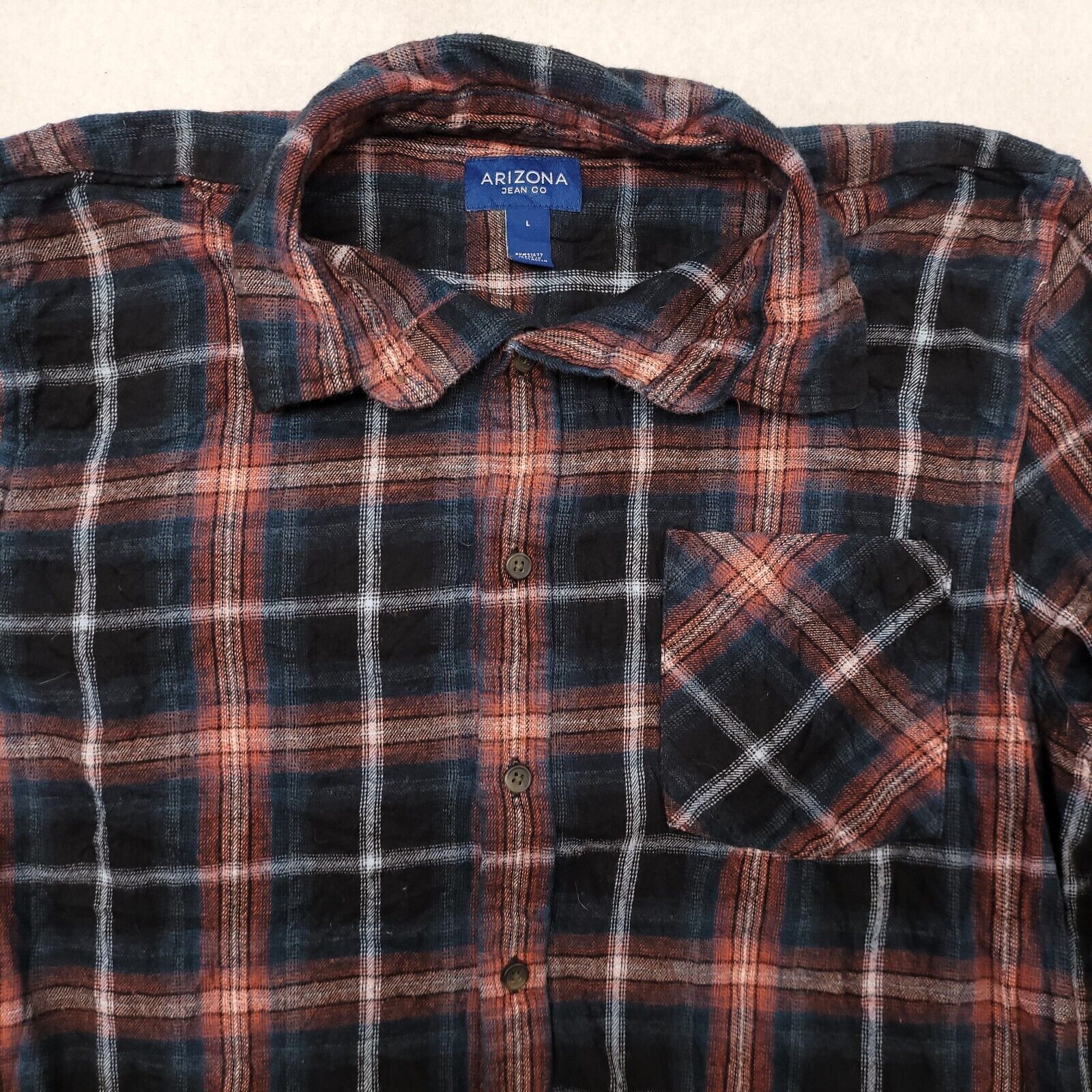 Arizona Jean Co. Arizona Jean Co Tartan Flannel Shirt Mens Size Large L Blue Size US L / EU 52-54 / 3 - 1 Thumbnail