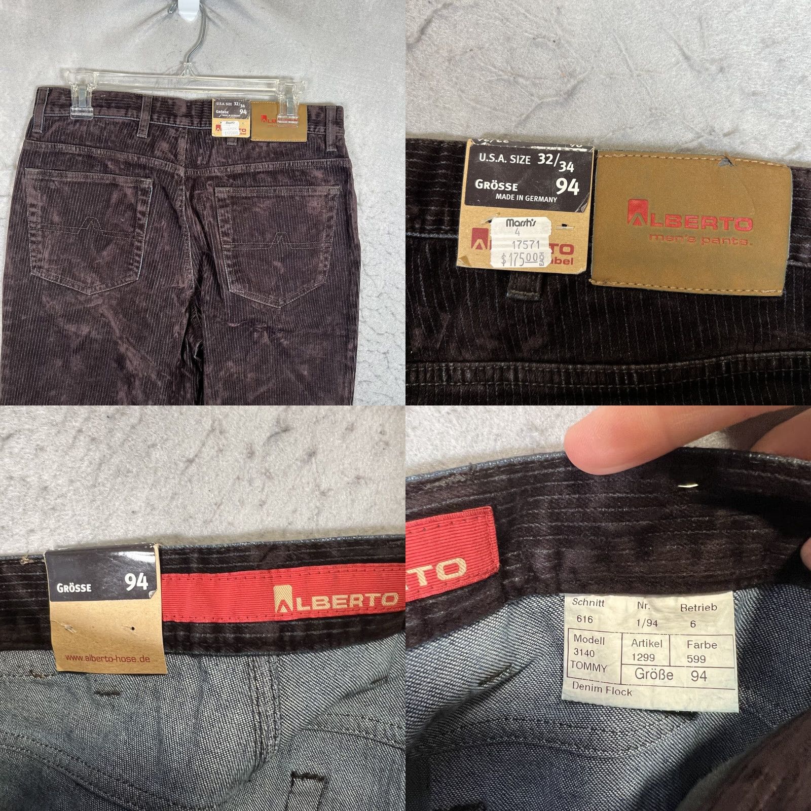 Vintage VINTAGE Alberto Denim Jeans Adult 32 x 34 Purple Denim Straight Size US 32 / EU 48 - 8 Thumbnail