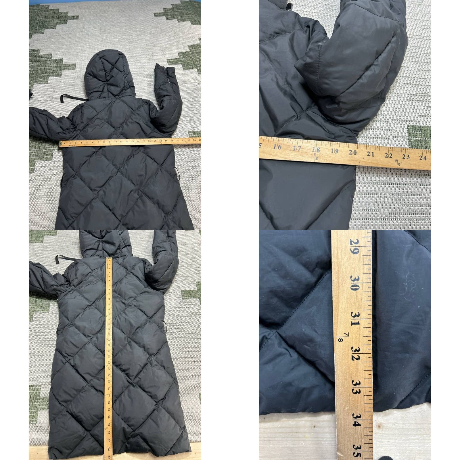 Ralph Lauren Lauren Ralph Lauren Hooded Diamond Quilted Coat Womens Small Black Full Zip Down Size S / US 4 / IT 40 - 8 Thumbnail