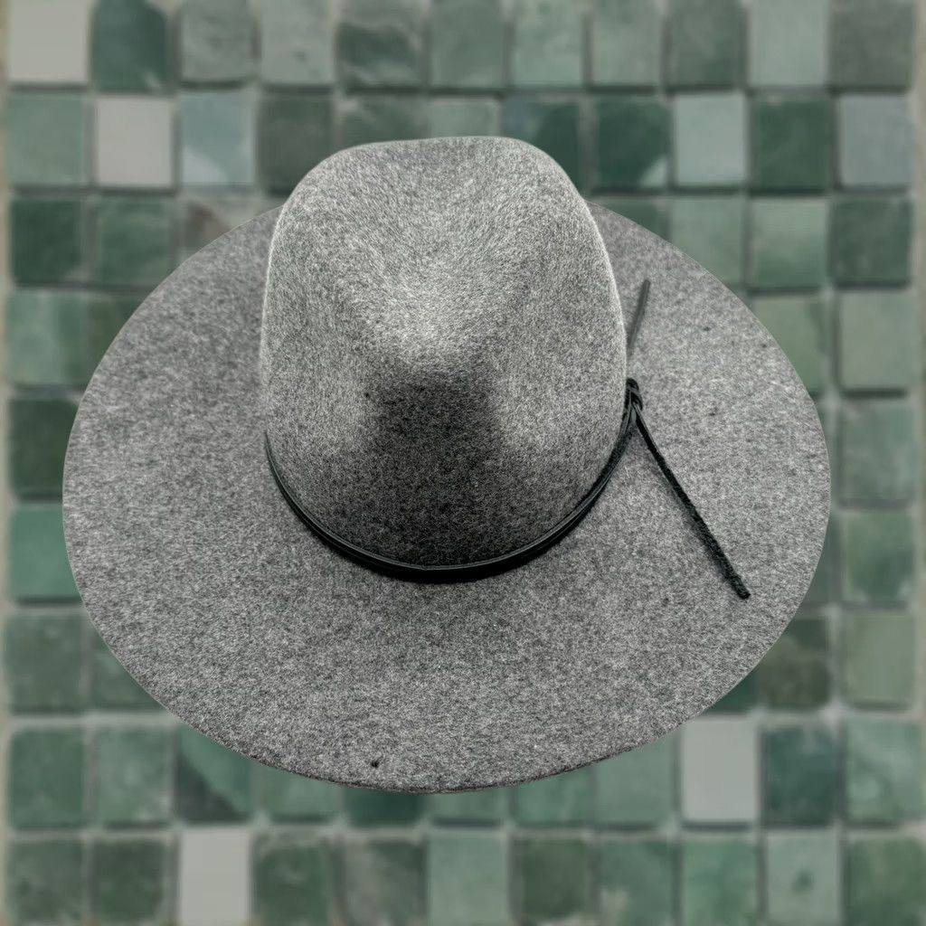Vintage Grey Wool Panama Hat Phenix - Leather Detail One Size Size ONE SIZE - 1 Thumbnail
