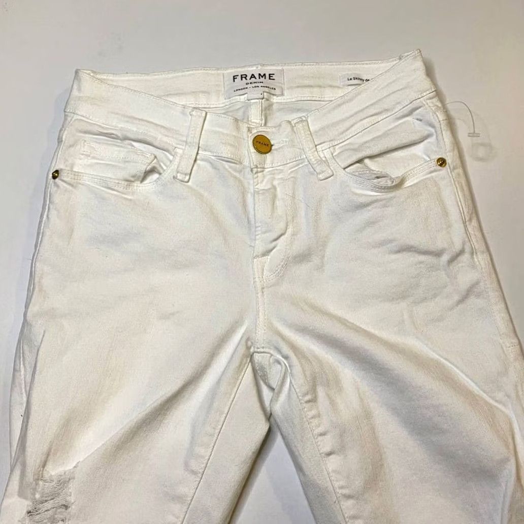 Frame FRAME Le Skinny De Jeanne White Women Jeans Size 24 Size 32" / US 10 / IT 46 - 2 Thumbnail