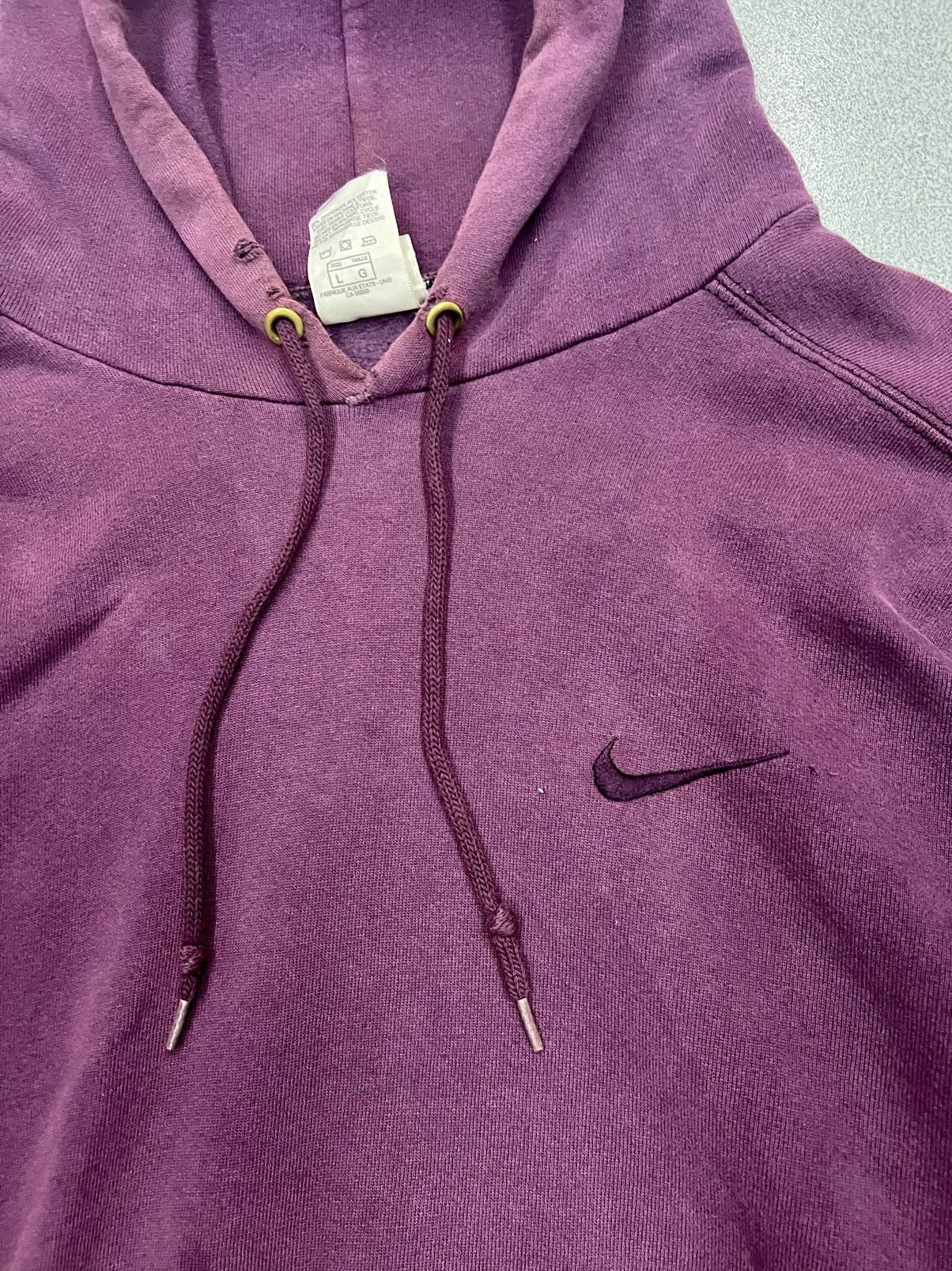 Nike × Vintage Vintage 90s Nike Small Swoosh Hoodie Size US L / EU 52-54 / 3 - 9 Thumbnail