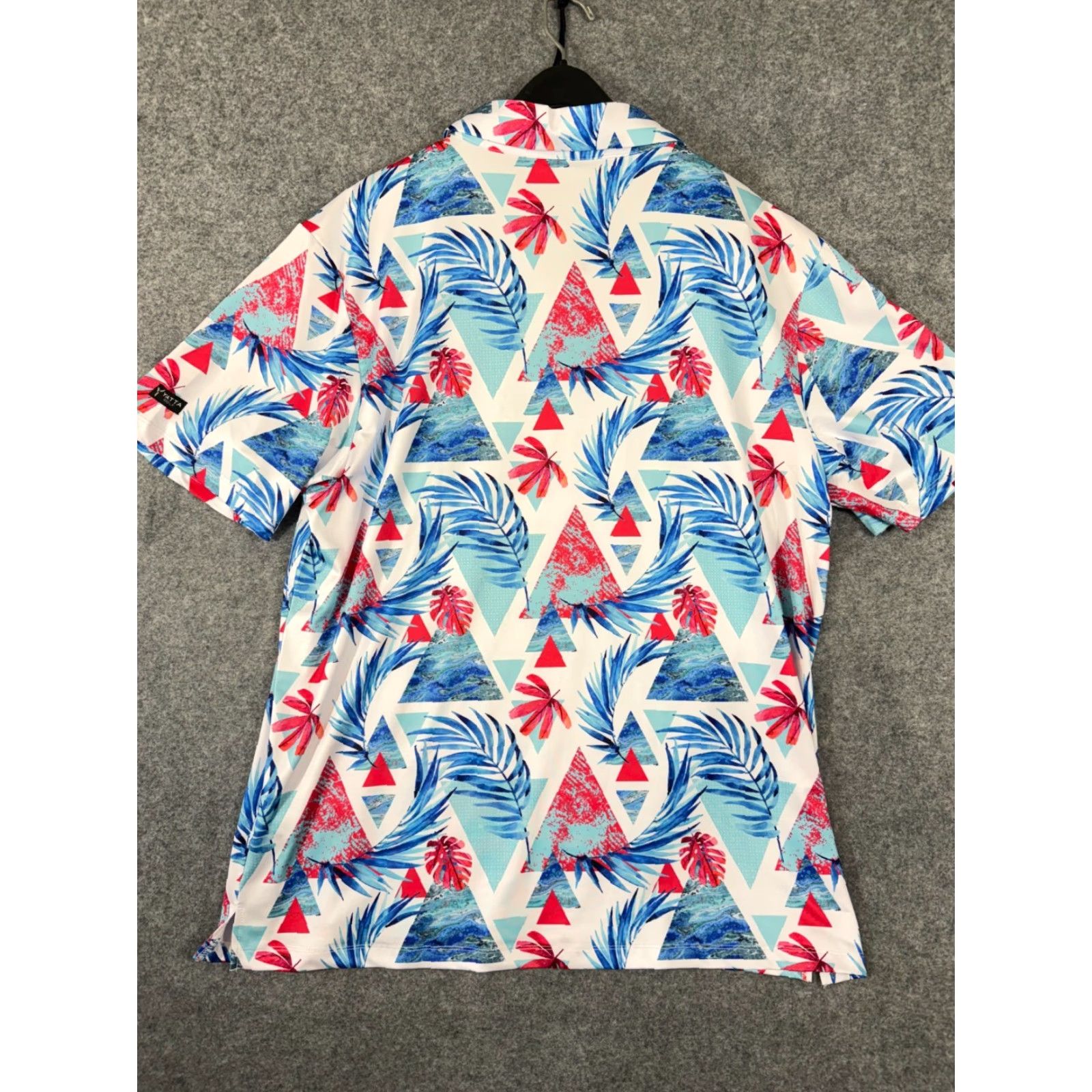 Vintage Yatta Polo Shirt Mens 2XL Blue White Floral Golf Performance Short Sleeve Outdoor Stretch Shirt Size US XXL / EU 58 / 5 - 7 Thumbnail