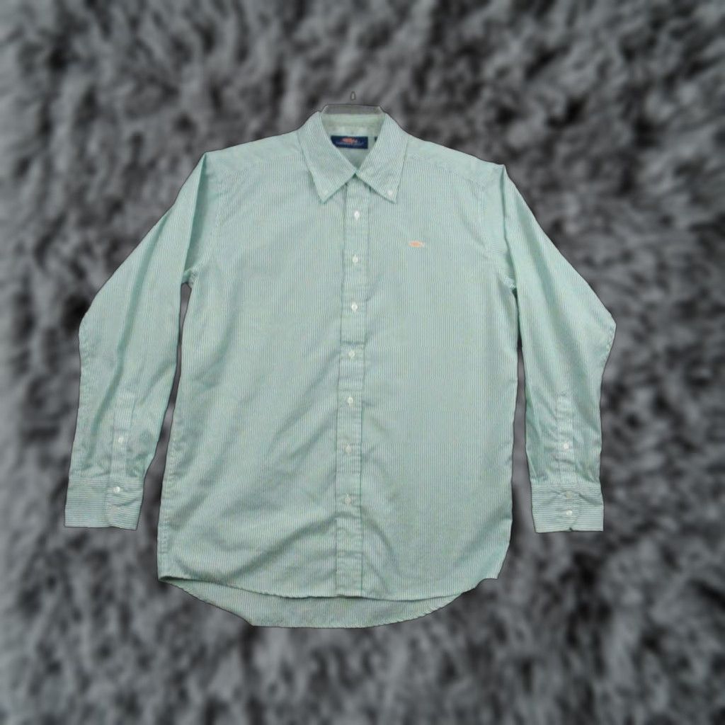 Vintage Salmon Cove Shirt Large Men's Long Sleeve Green White Stripe Button-Up Casual Shirt Size US L / EU 52-54 / 3 - 1 Thumbnail