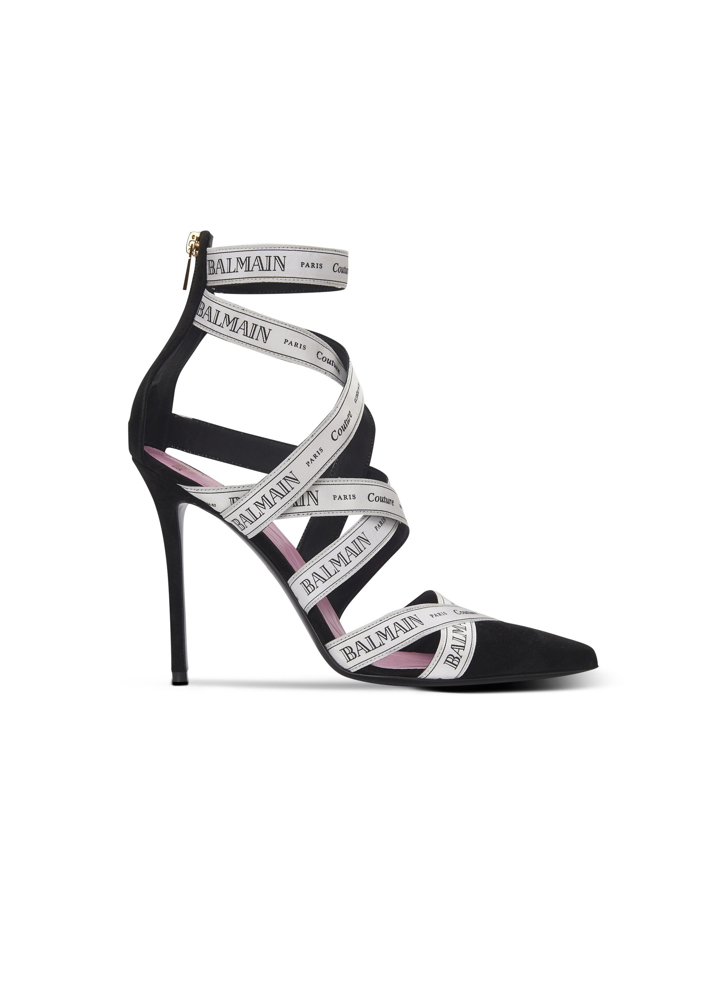 Balmain o1s1wg111225 Couture Ribbon Pumps in Black Size US 8 / IT 38 - 1 Thumbnail