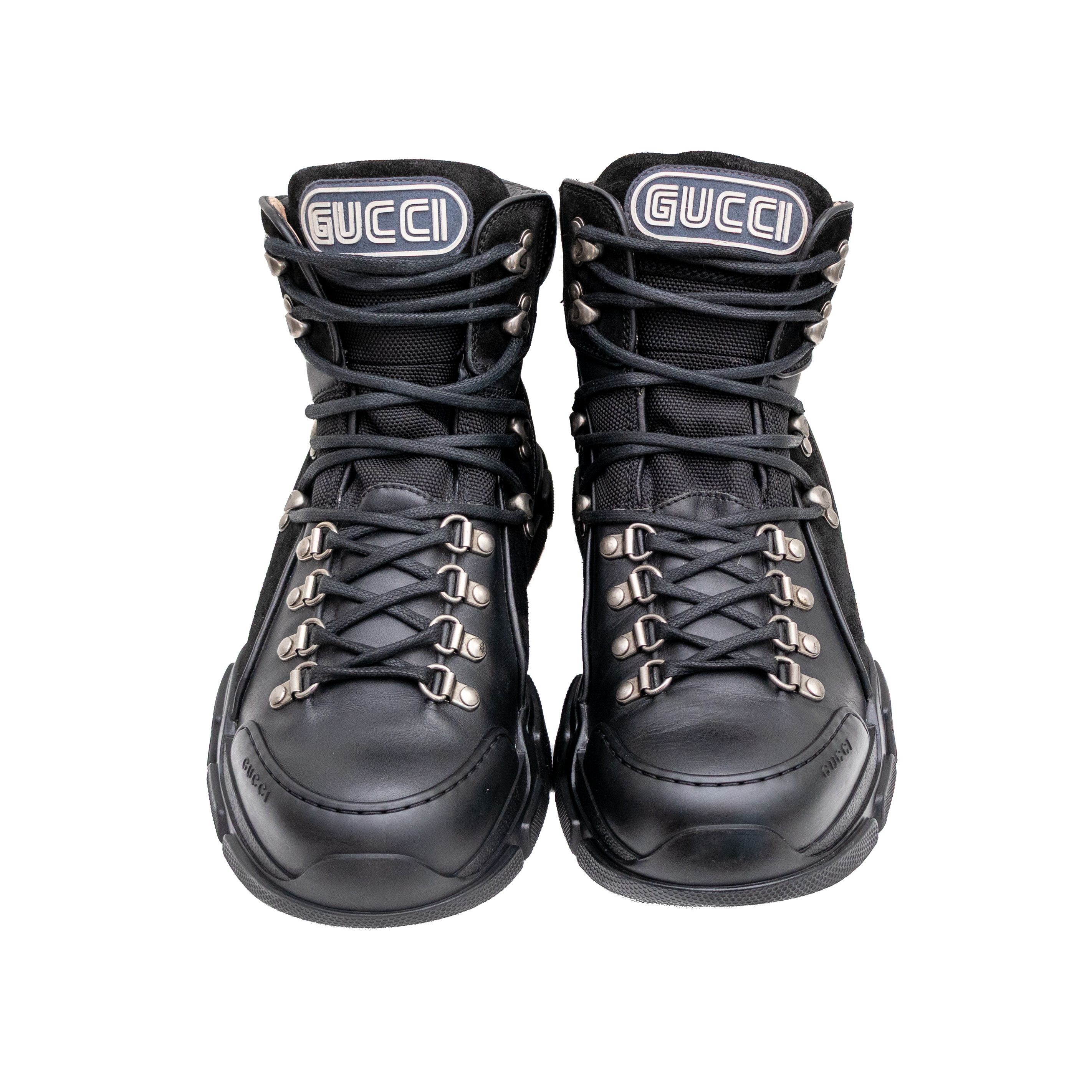 Gucci Gucci Flashtrek Black Leather High Top Hiking Boots SZ 8 Size US 8 / EU 41 - 5 Thumbnail