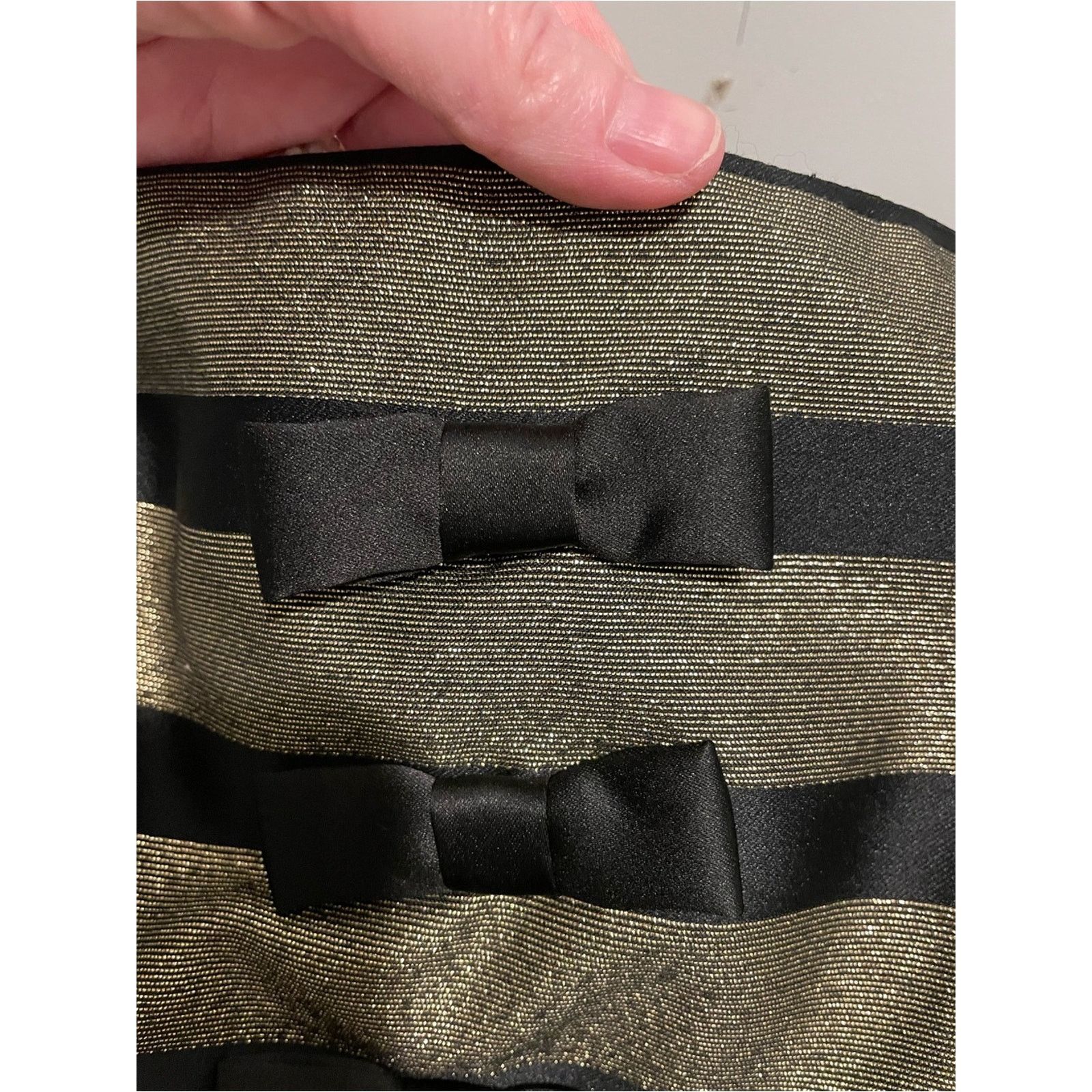 Vintage Dave & Johnny VNTG Gold Black Striped Dress 3/4 90's Formal Size S / US 4 / IT 40 - 6 Thumbnail