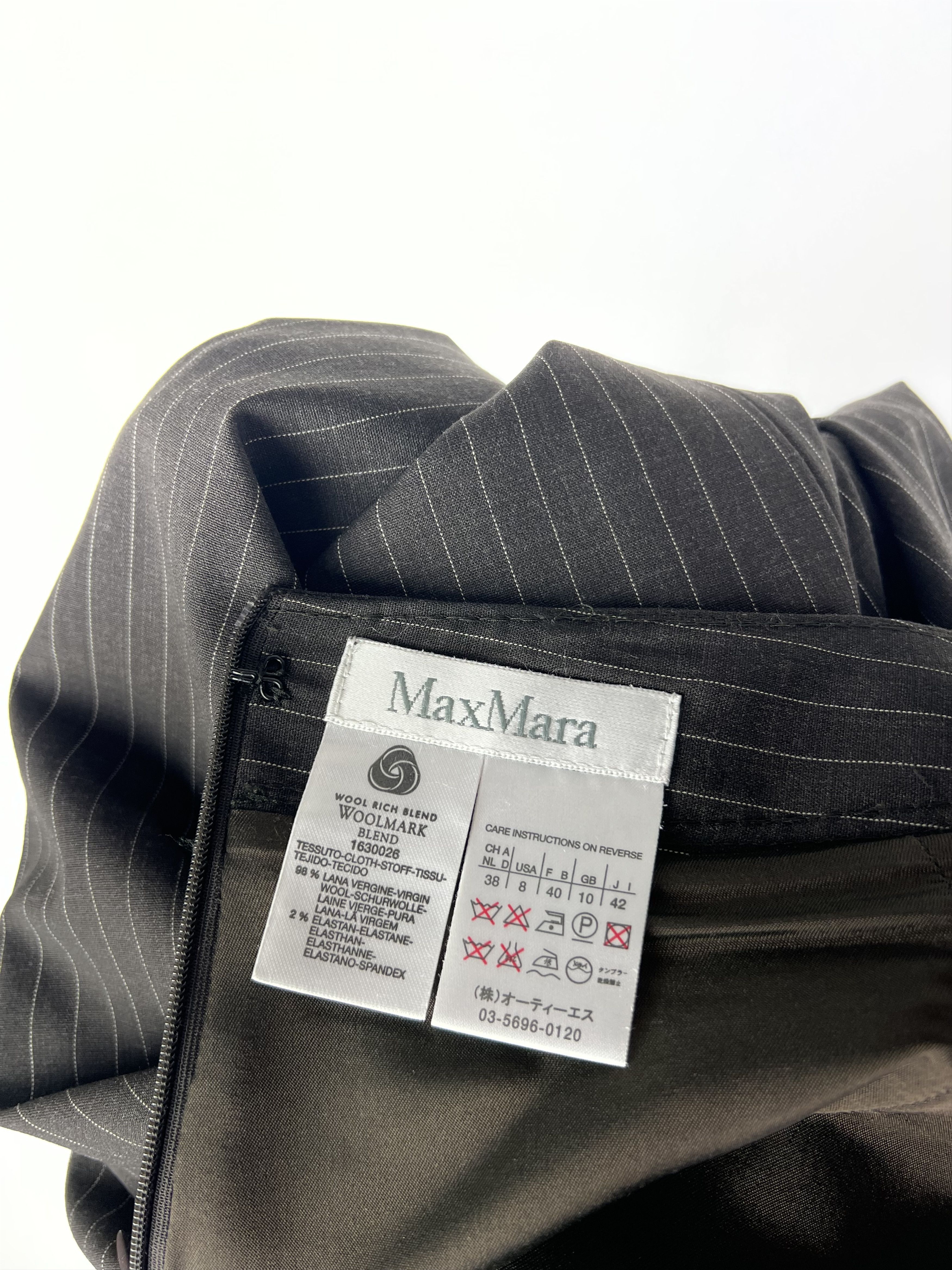Max Mara Max Mara Gray Striped Wool Dress Size US 8 Size 30" / US 8 / IT 44 - 4 Thumbnail