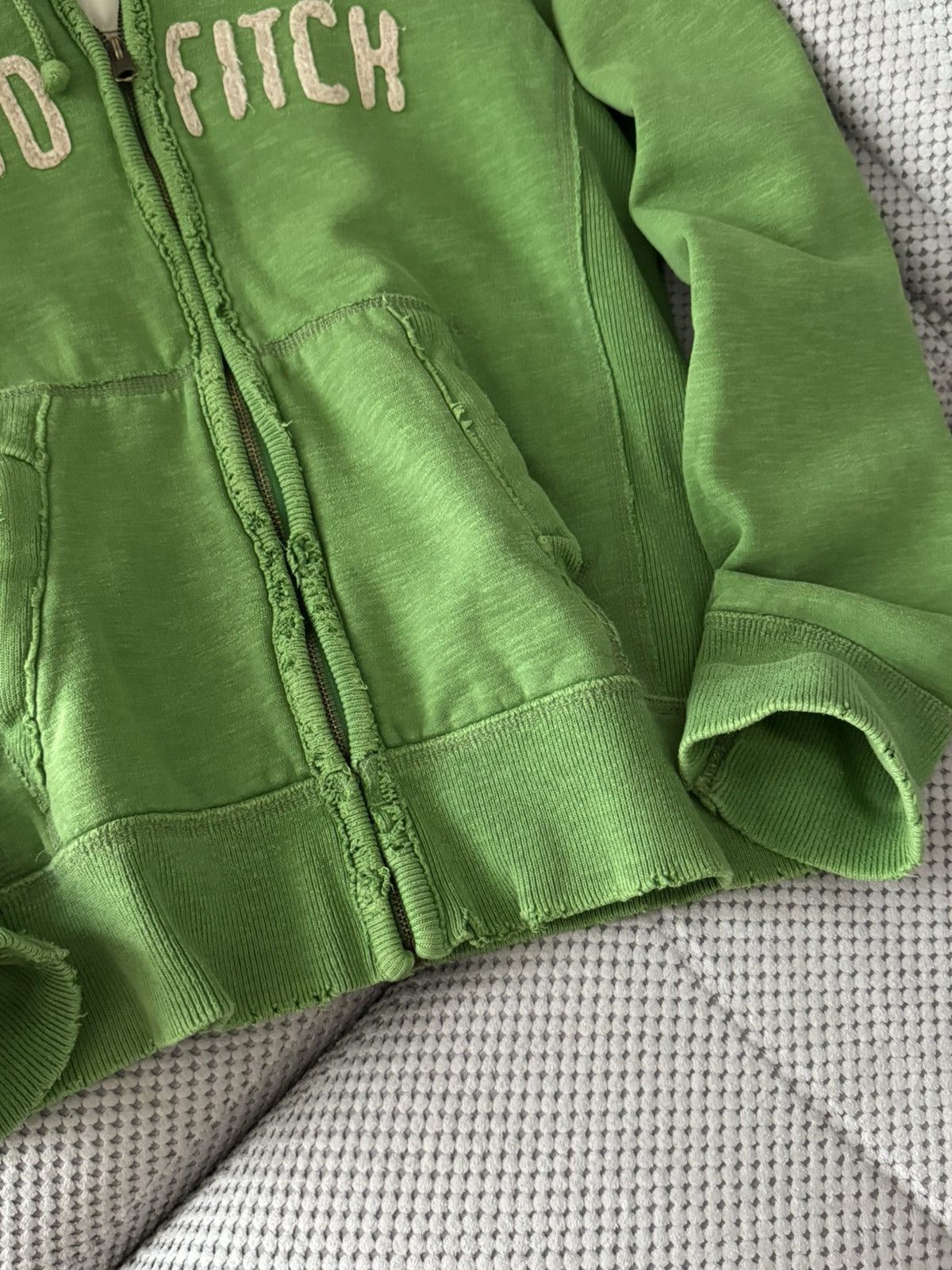 Abercrombie & Fitch Abercrombie & Fitch Y2K Distressed Green Zip Hoodie Size US M / EU 48-50 / 2 - 9 Thumbnail