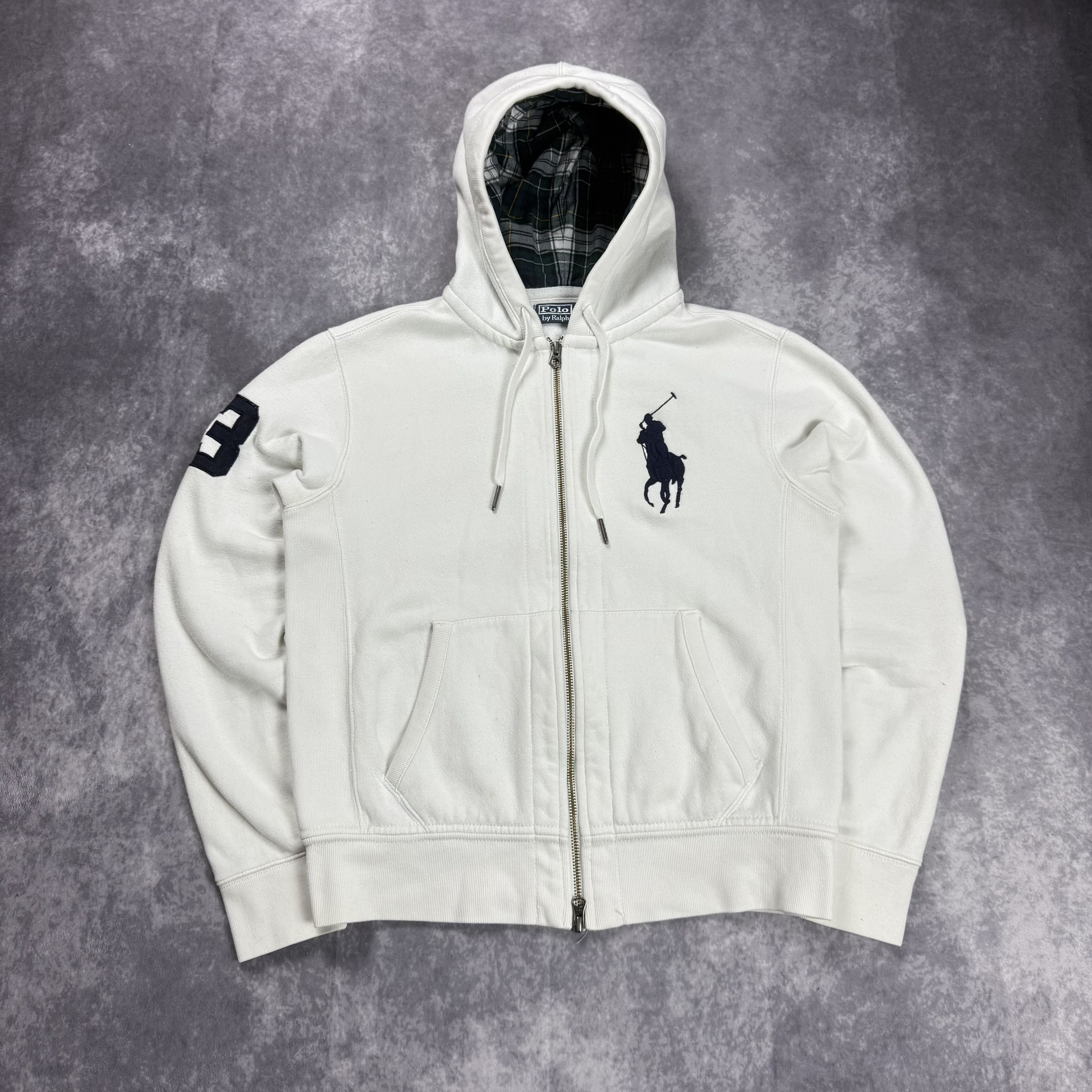 トップス RalphLauren big pony zip up hoodie white Polo Ralph Lauren Boys White Big Pony Logo Terry Lined Full Zip